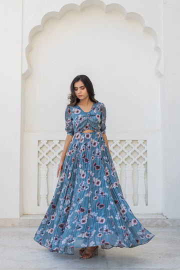 PATSAN - Satin Georgette Gown