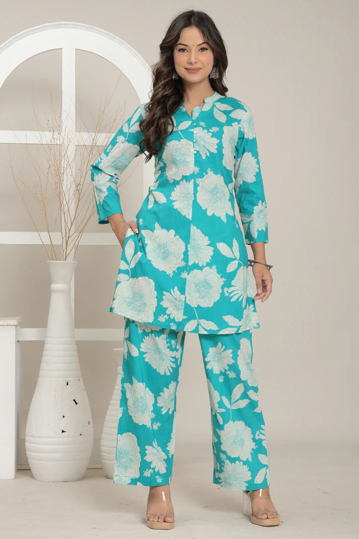 Aqua Bloom Co-ord Set