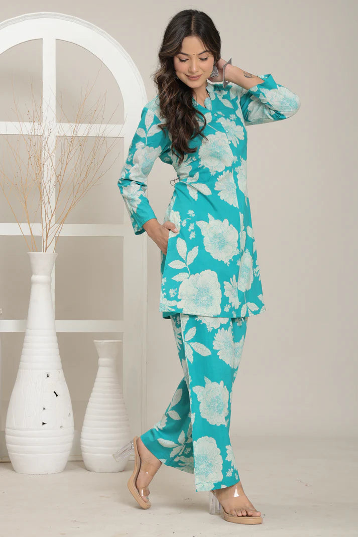 Aqua Bloom Co-ord Set
