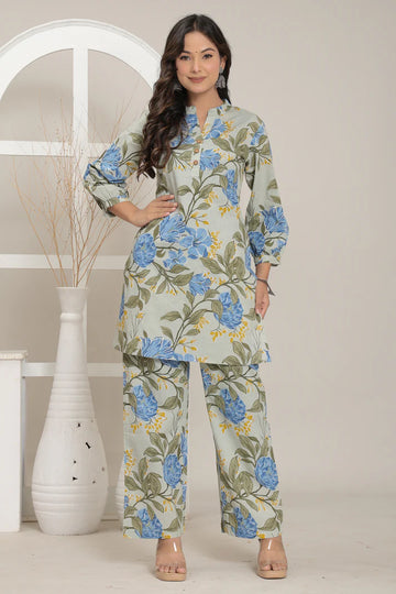 Blue Blossom Co-ord Set