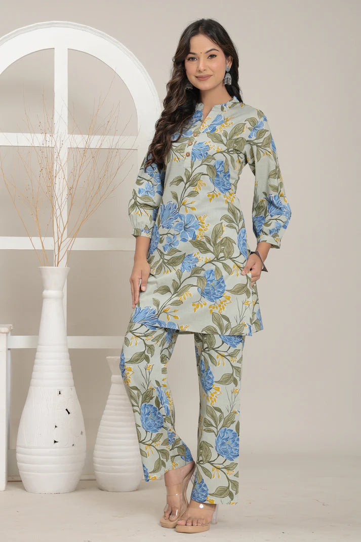 Blue Blossom Co-ord Set