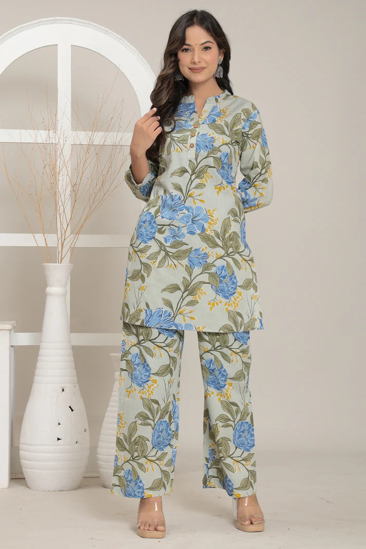 Blue Blossom Co-ord Set