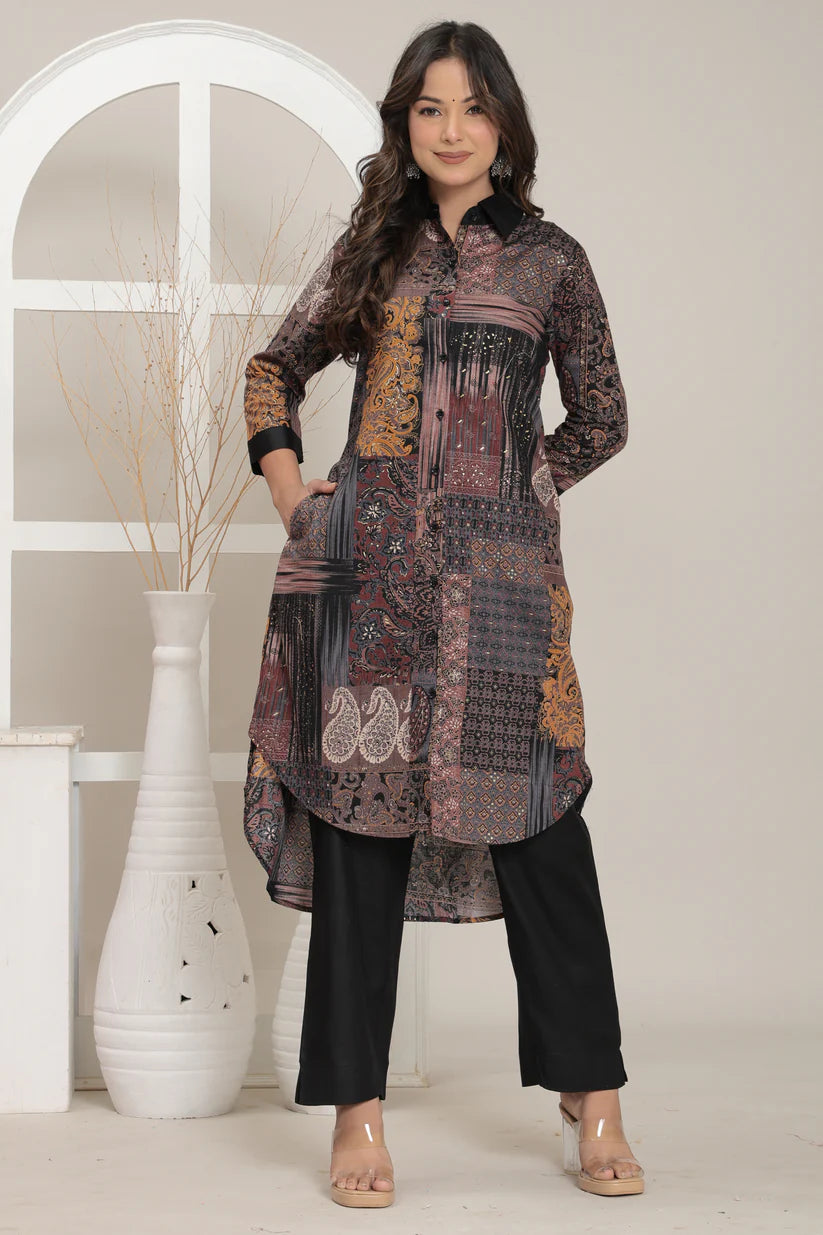Noir Mosaic Pure Cotton Kurta Set