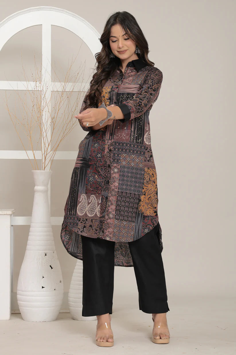 Noir Mosaic Pure Cotton Kurta Set