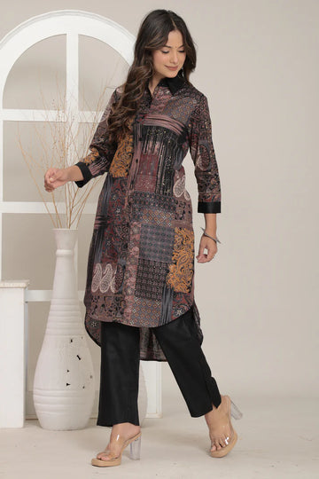 Noir Mosaic Pure Cotton Kurta Set