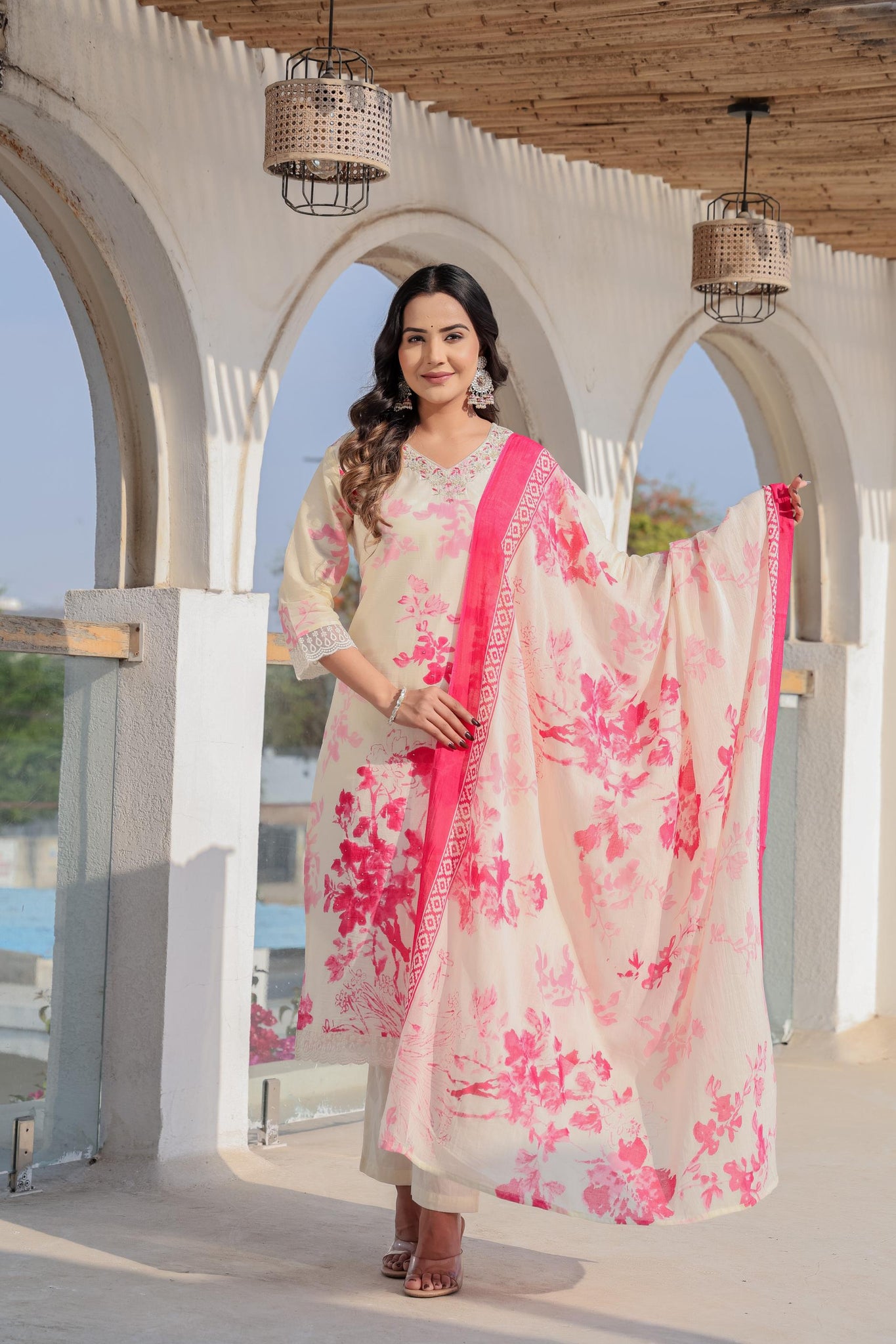 Blush Bloom Kurta Set | Embroidery Work