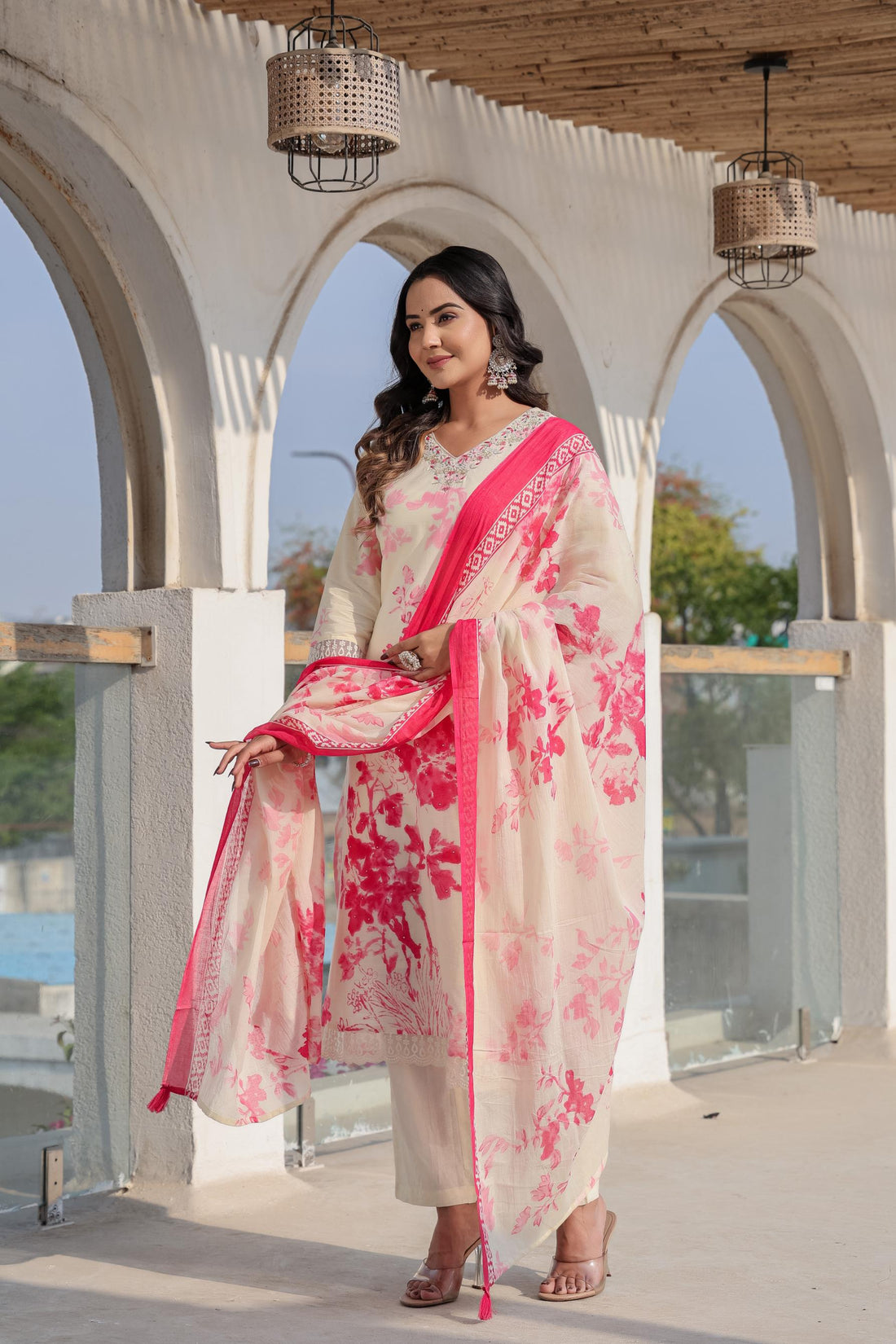 Blush Bloom Kurta Set | Embroidery Work