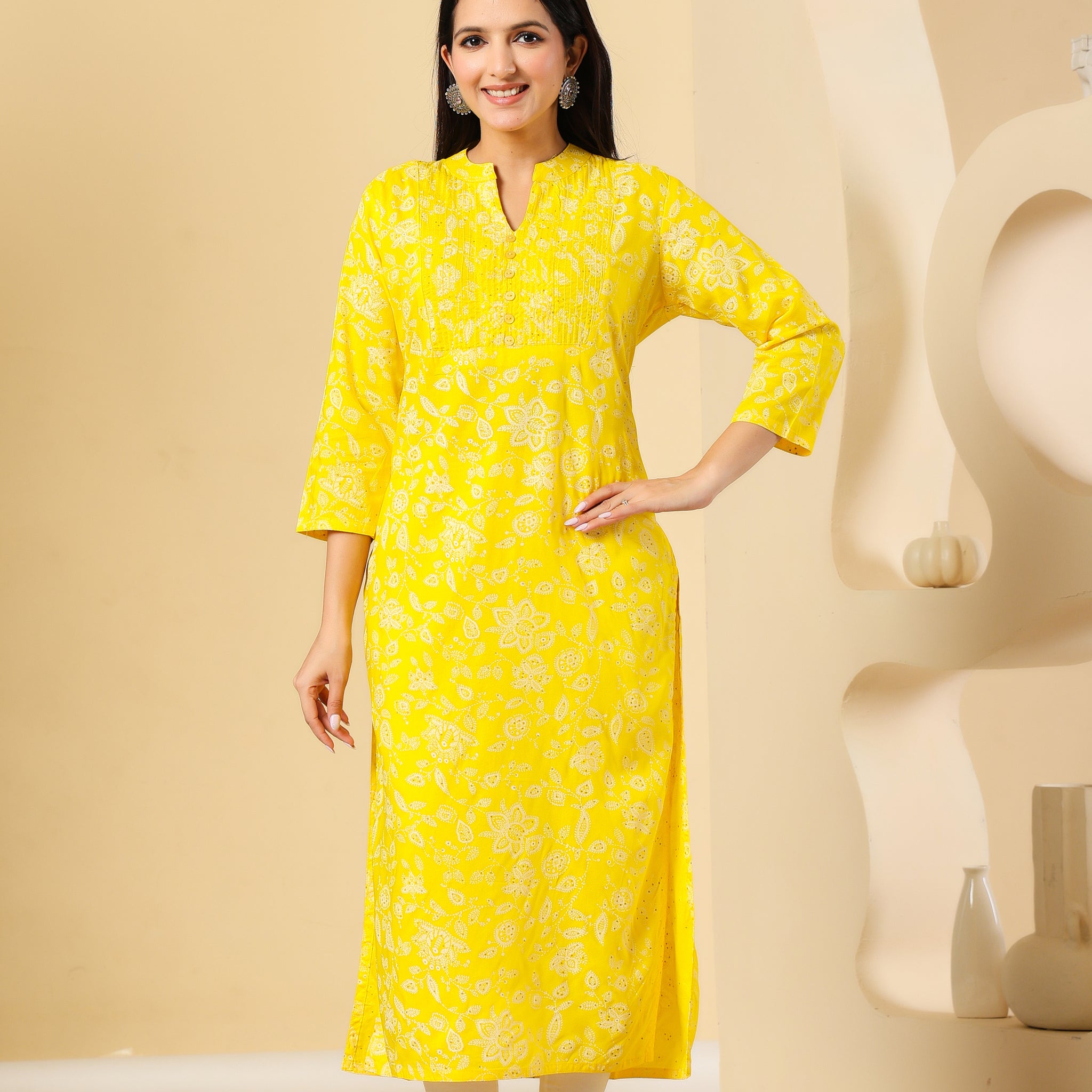 Bright & Cheerful Yellow Kurti – Perfect Blend of Comfort and Style