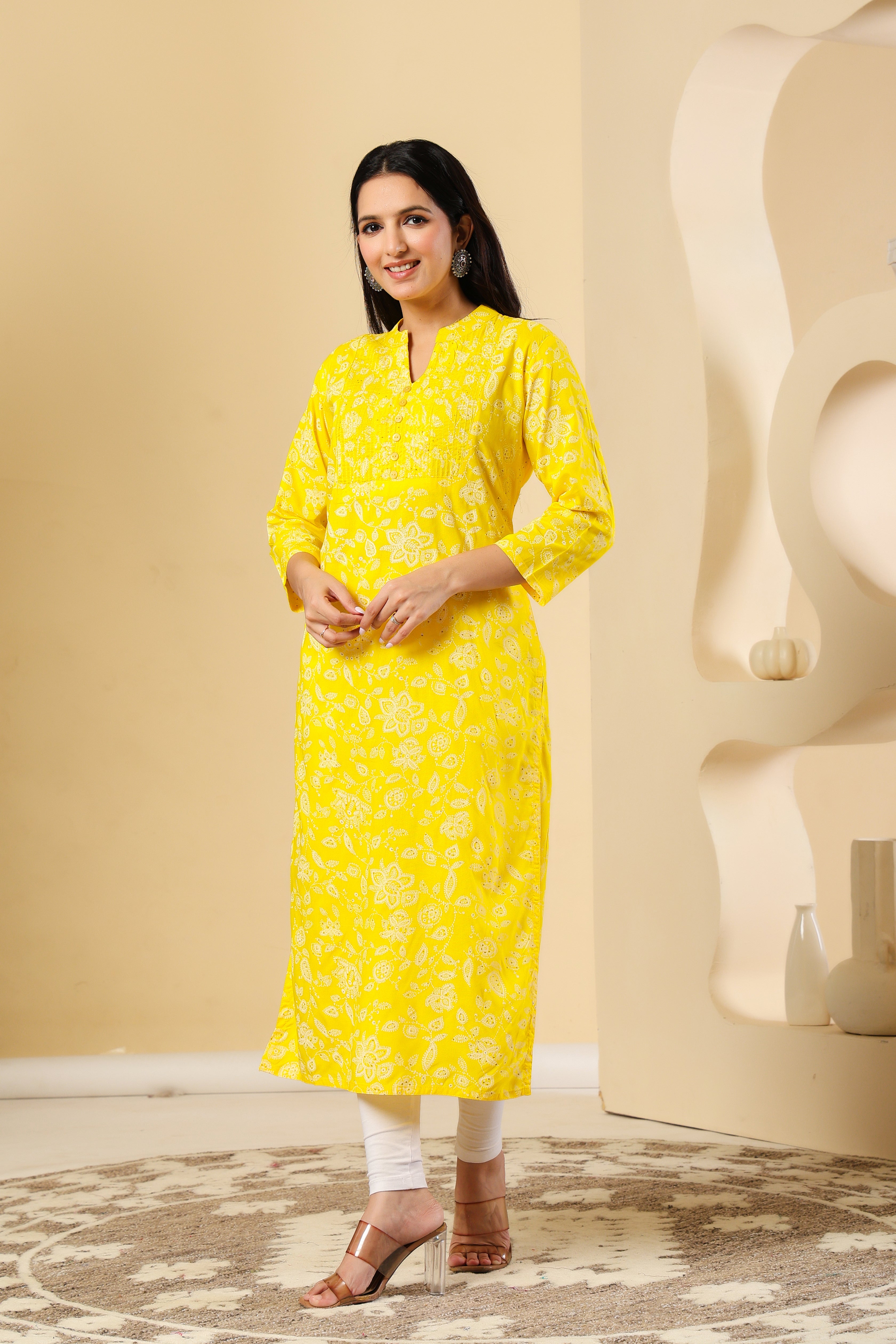 Bright & Cheerful Yellow Kurti – Perfect Blend of Comfort and Style