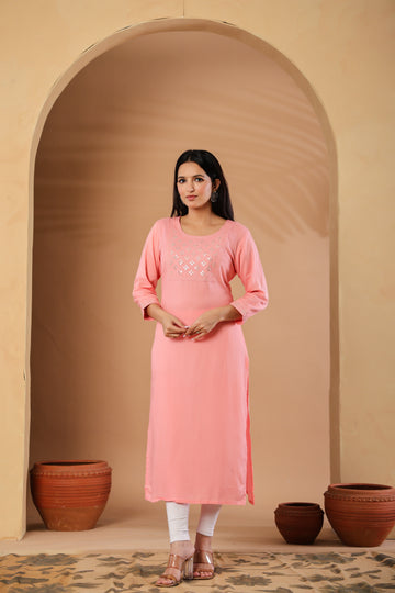 Elegant & Graceful Peach Kurti