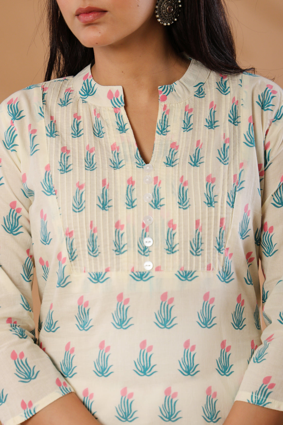 Light & Refreshing White Printed Kurti
