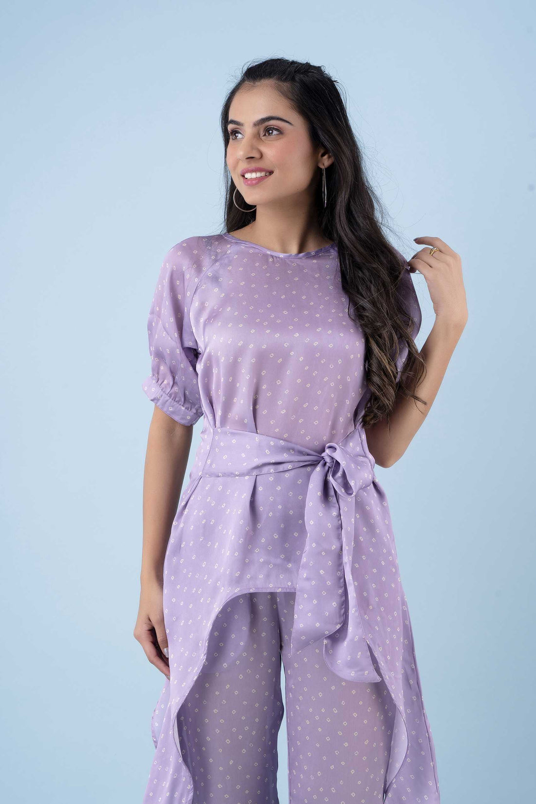 LUCY - Bandhani Print Satin Georgette Coord Set