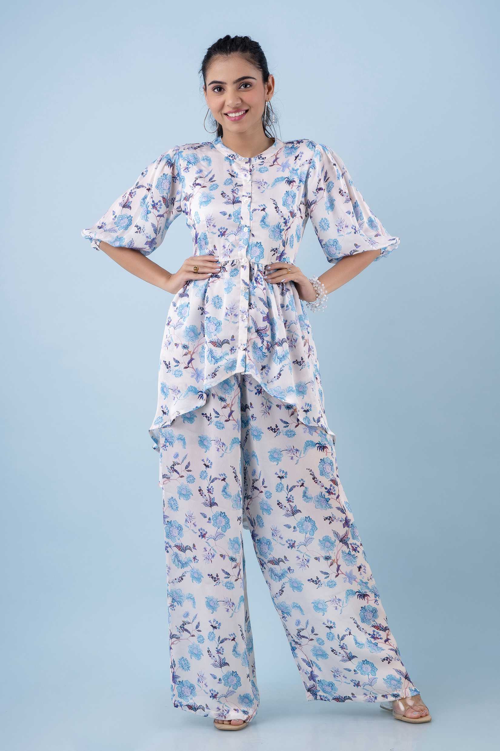 STELLA - Button Down High Low Top With Pants