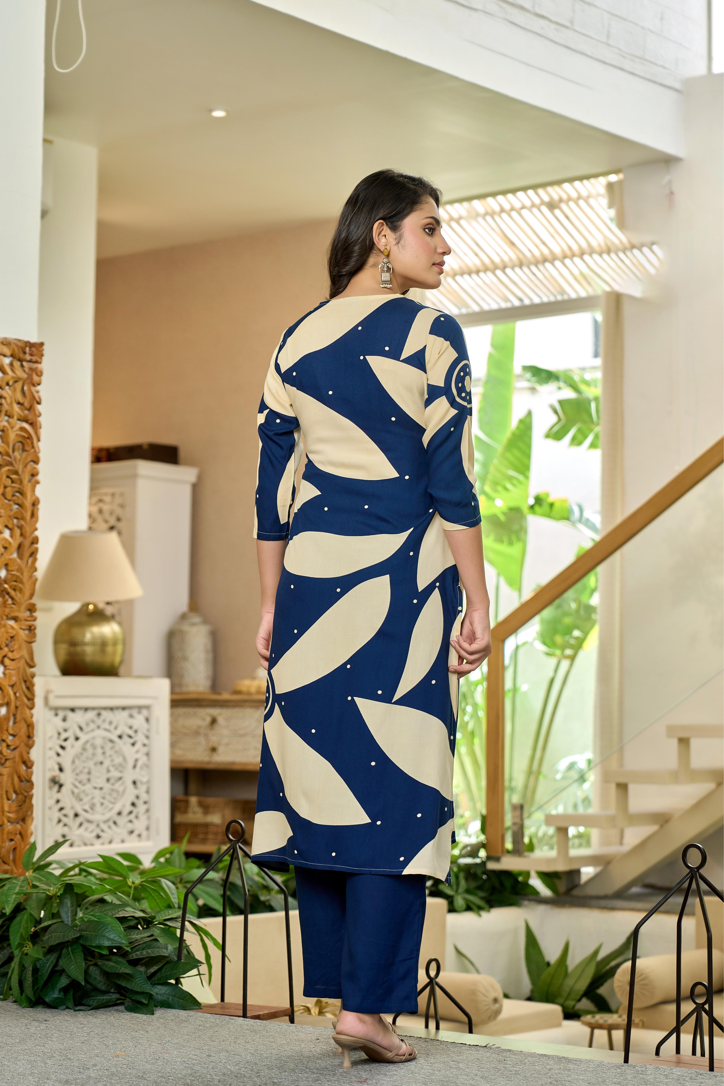 Indigo Leaf Kurta Set