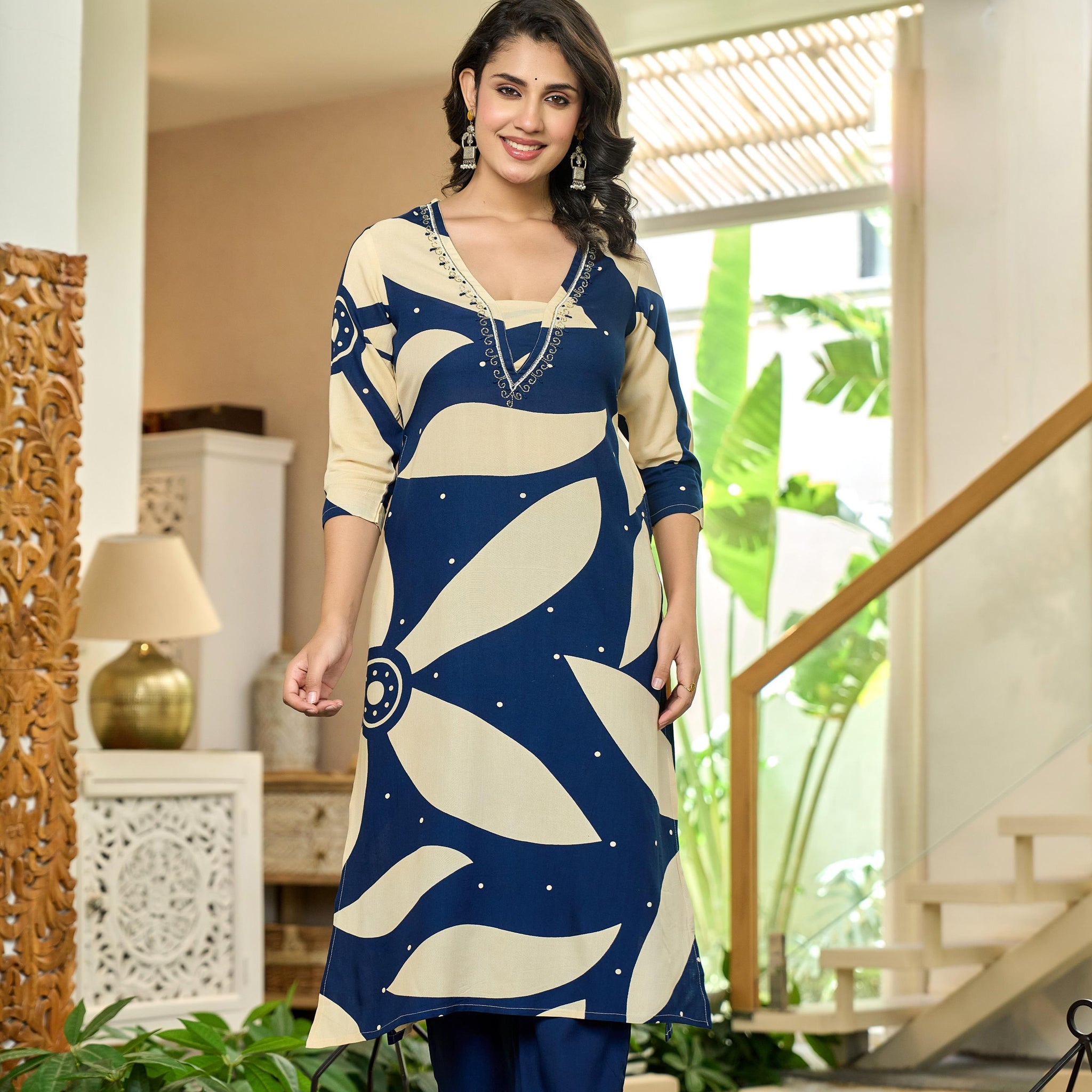 Indigo Leaf Kurta Set