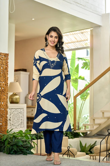 Indigo Leaf Kurta Set
