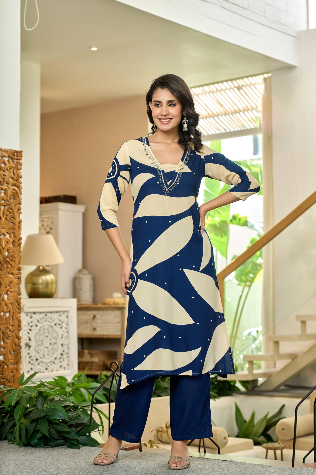 Indigo Leaf Kurta Set