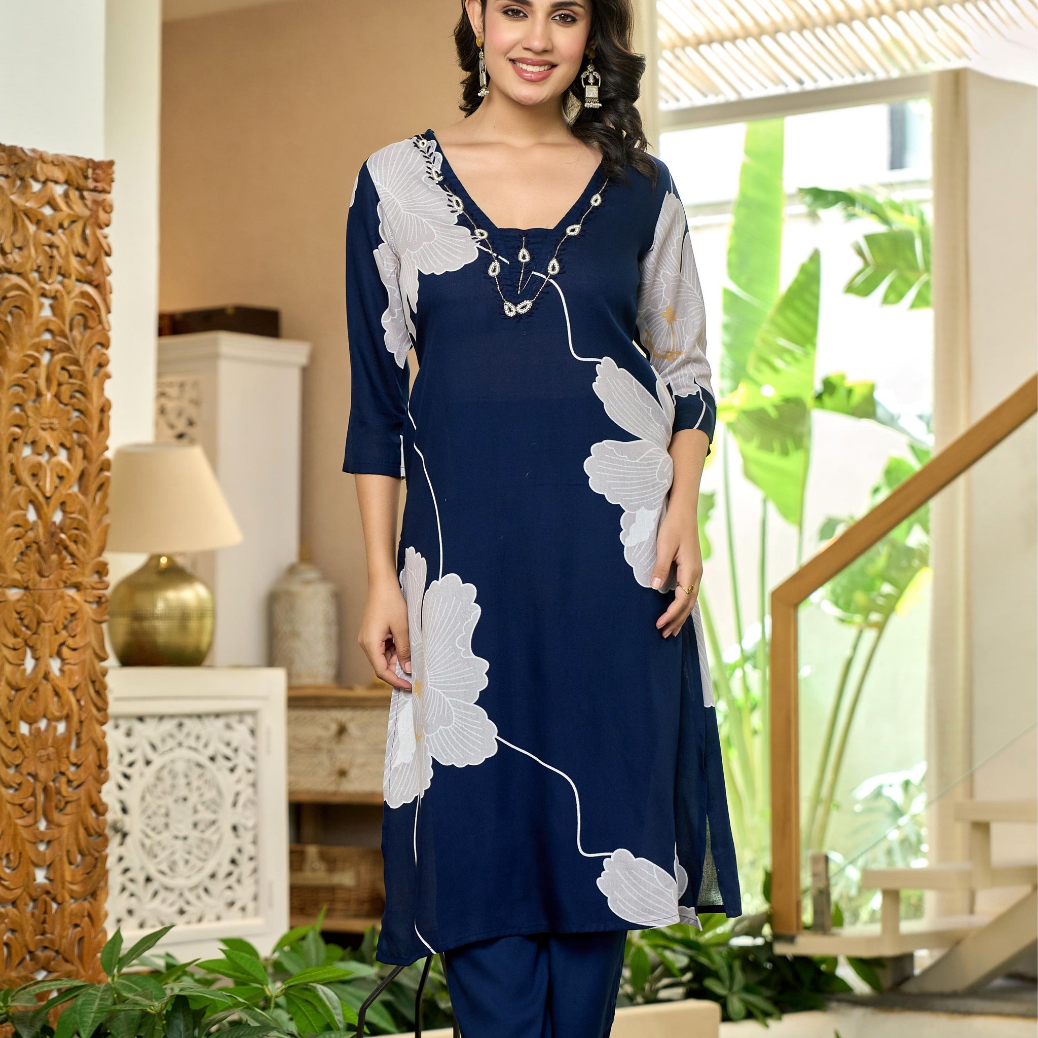 Moonlit Petals Kurta Set