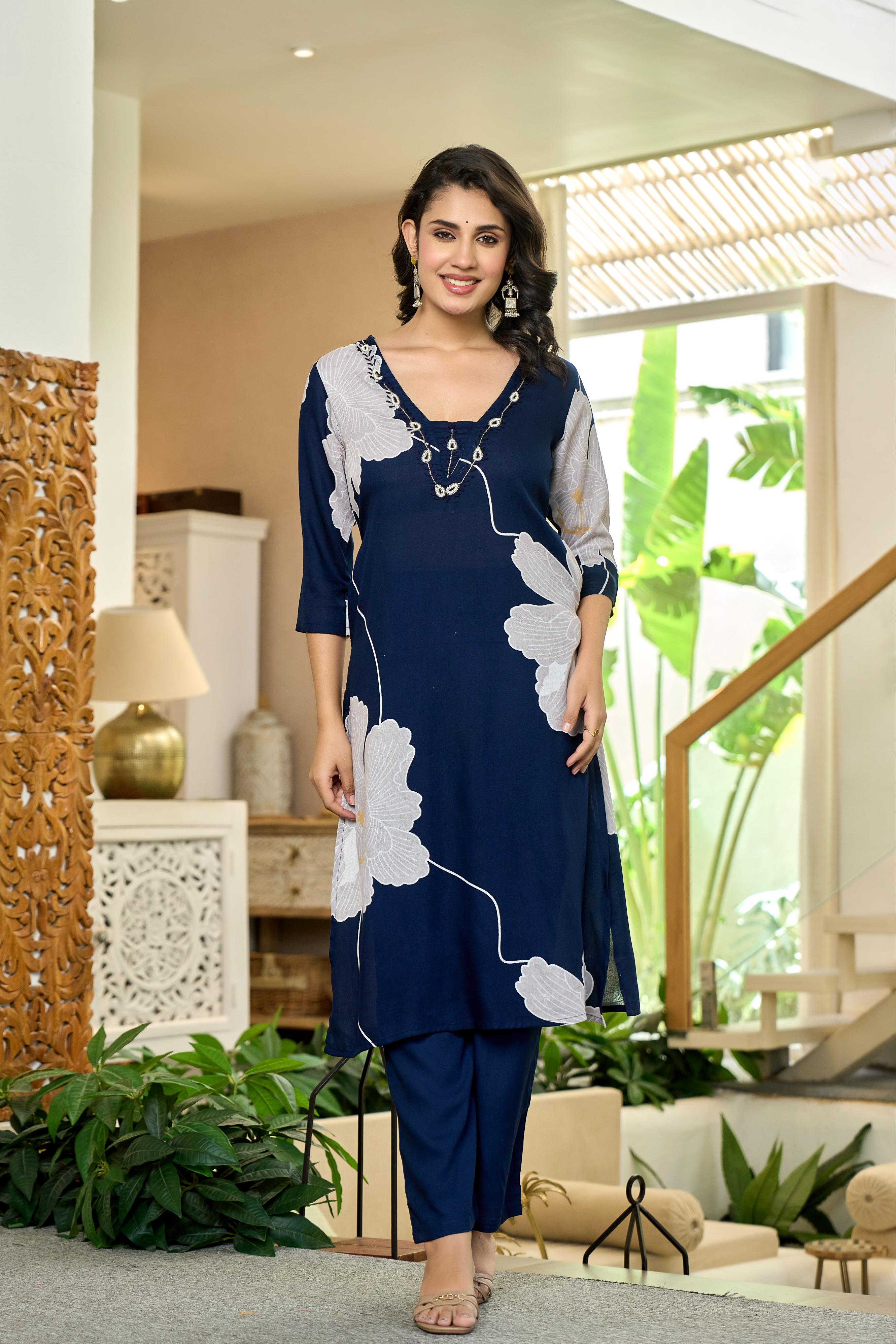 Moonlit Petals Kurta Set