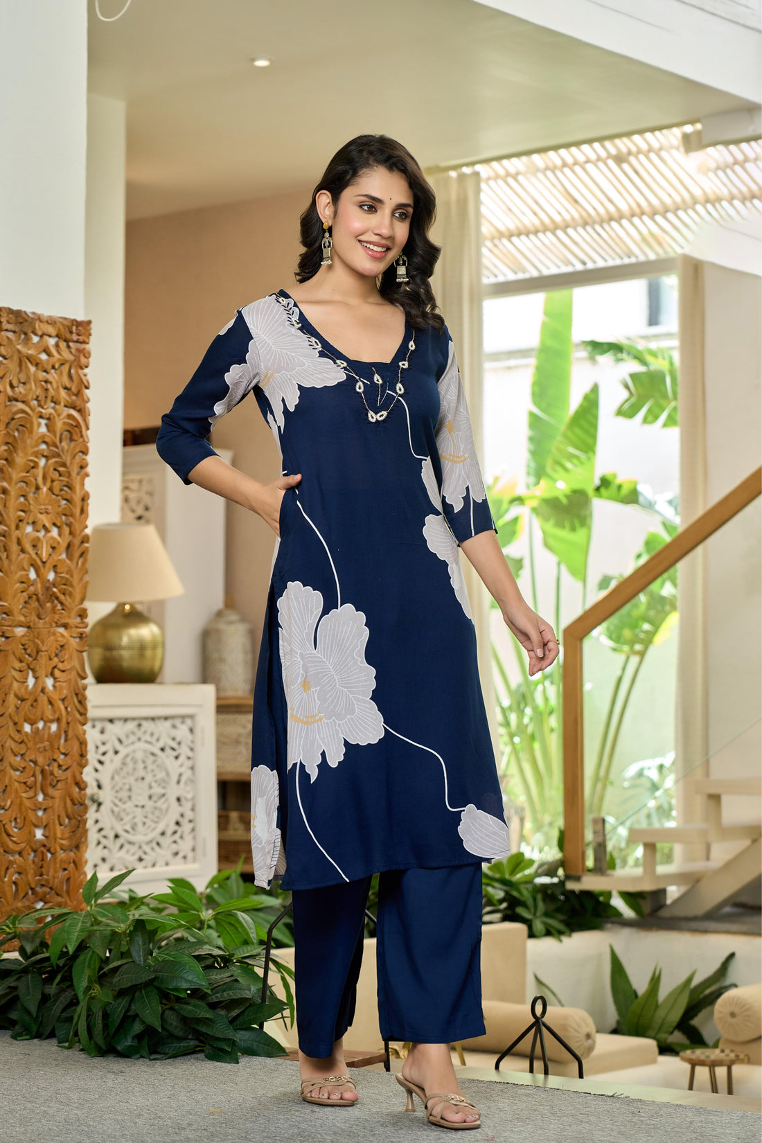 Moonlit Petals Kurta Set