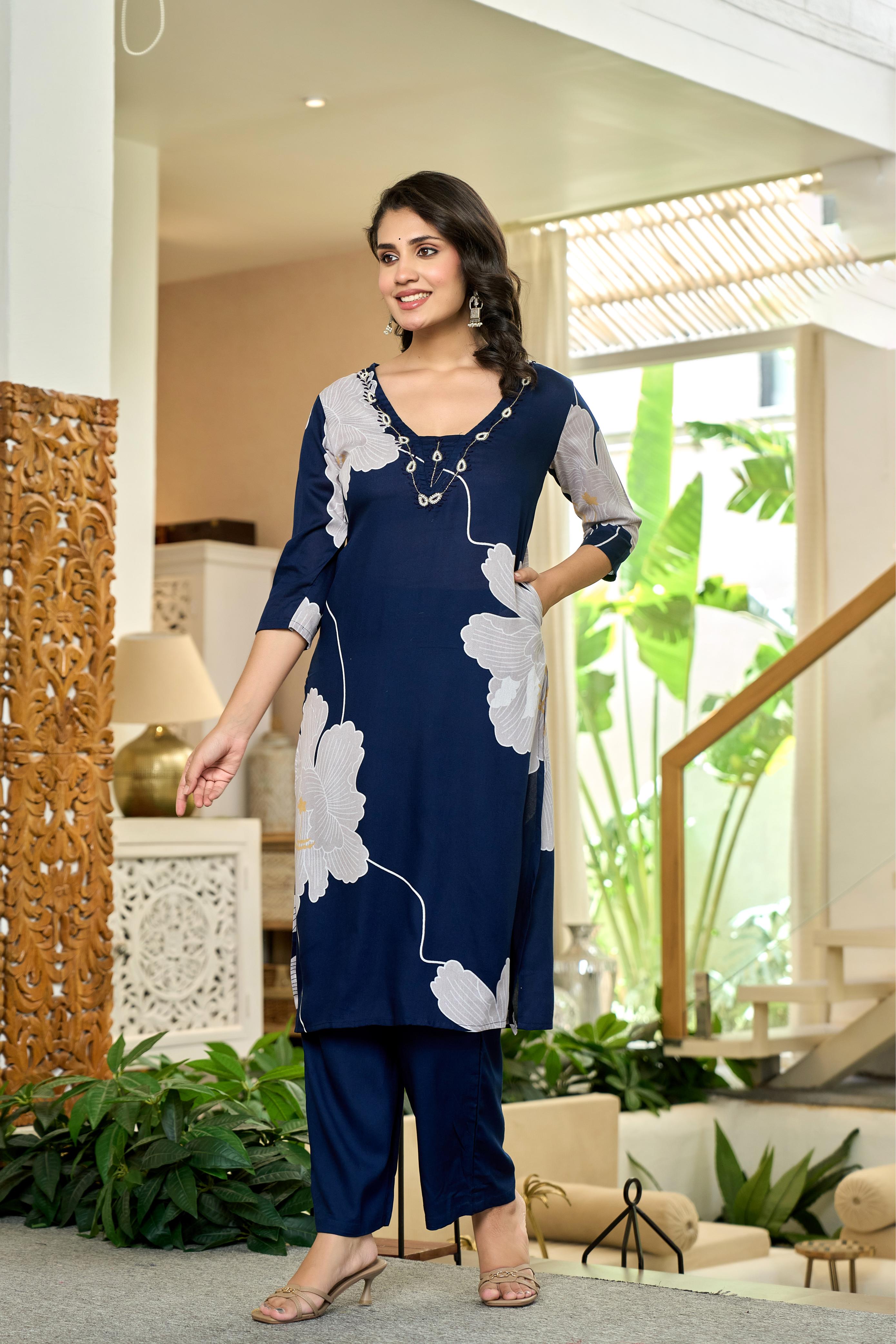 Moonlit Petals Kurta Set