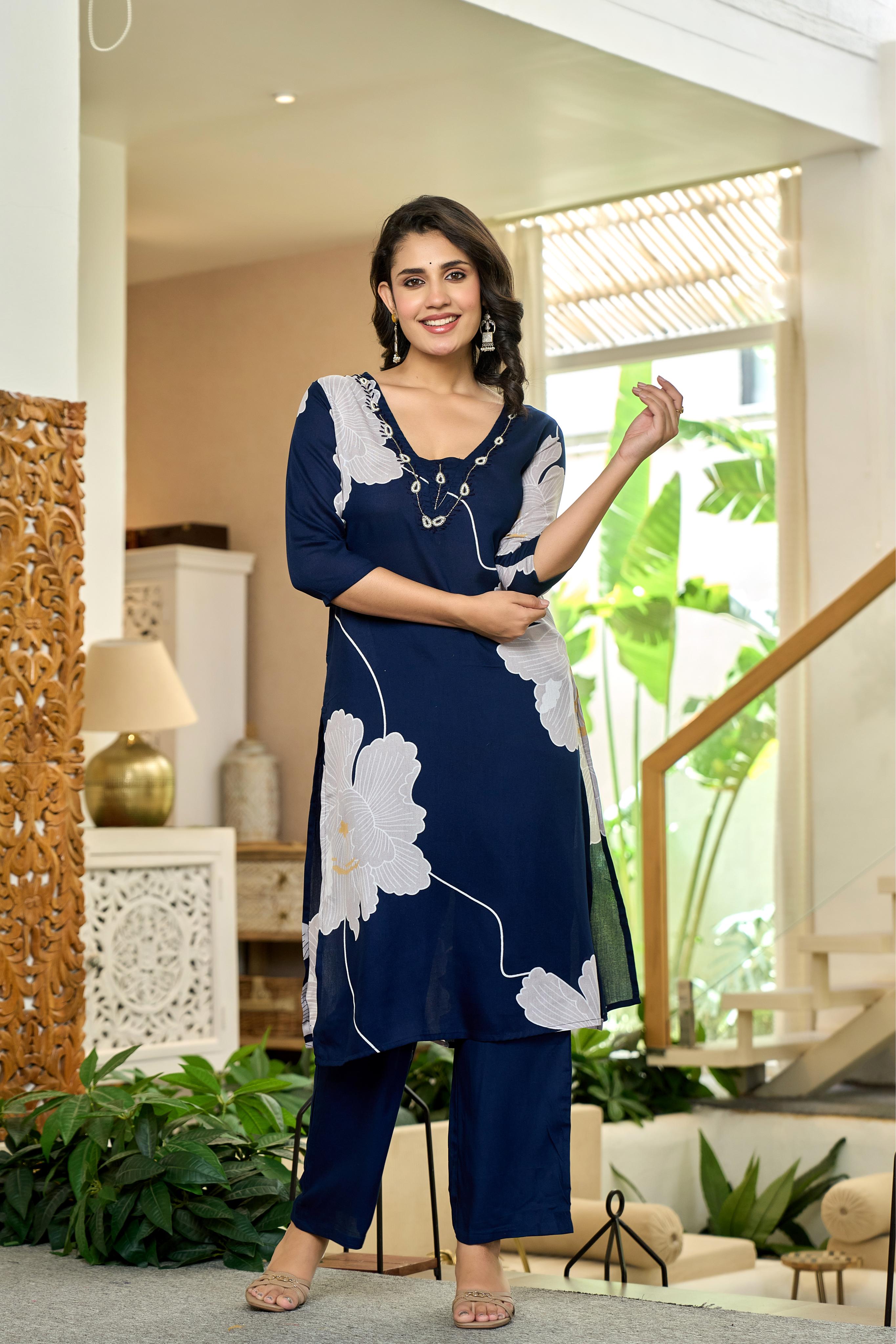 Moonlit Petals Kurta Set