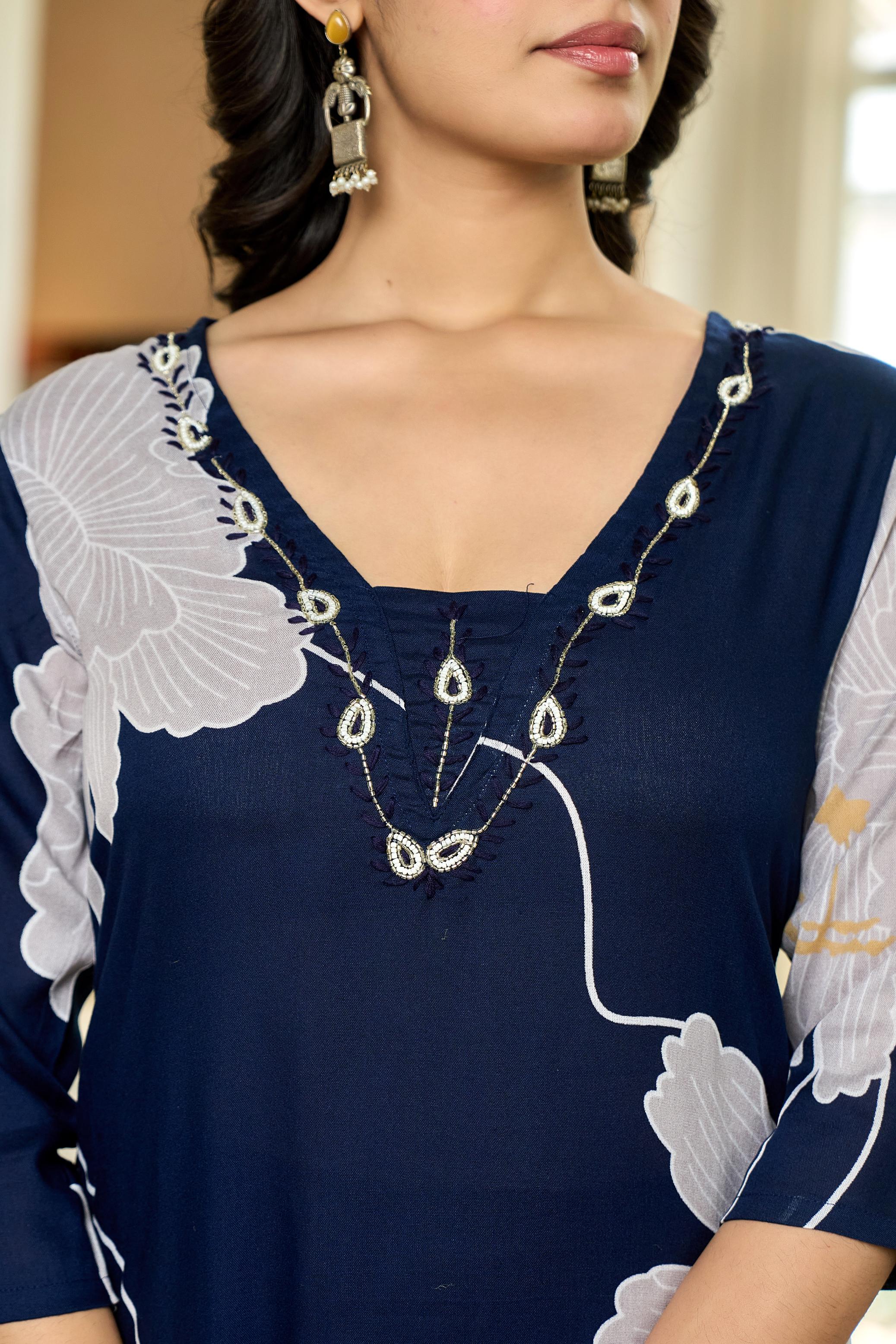 Moonlit Petals Kurta Set