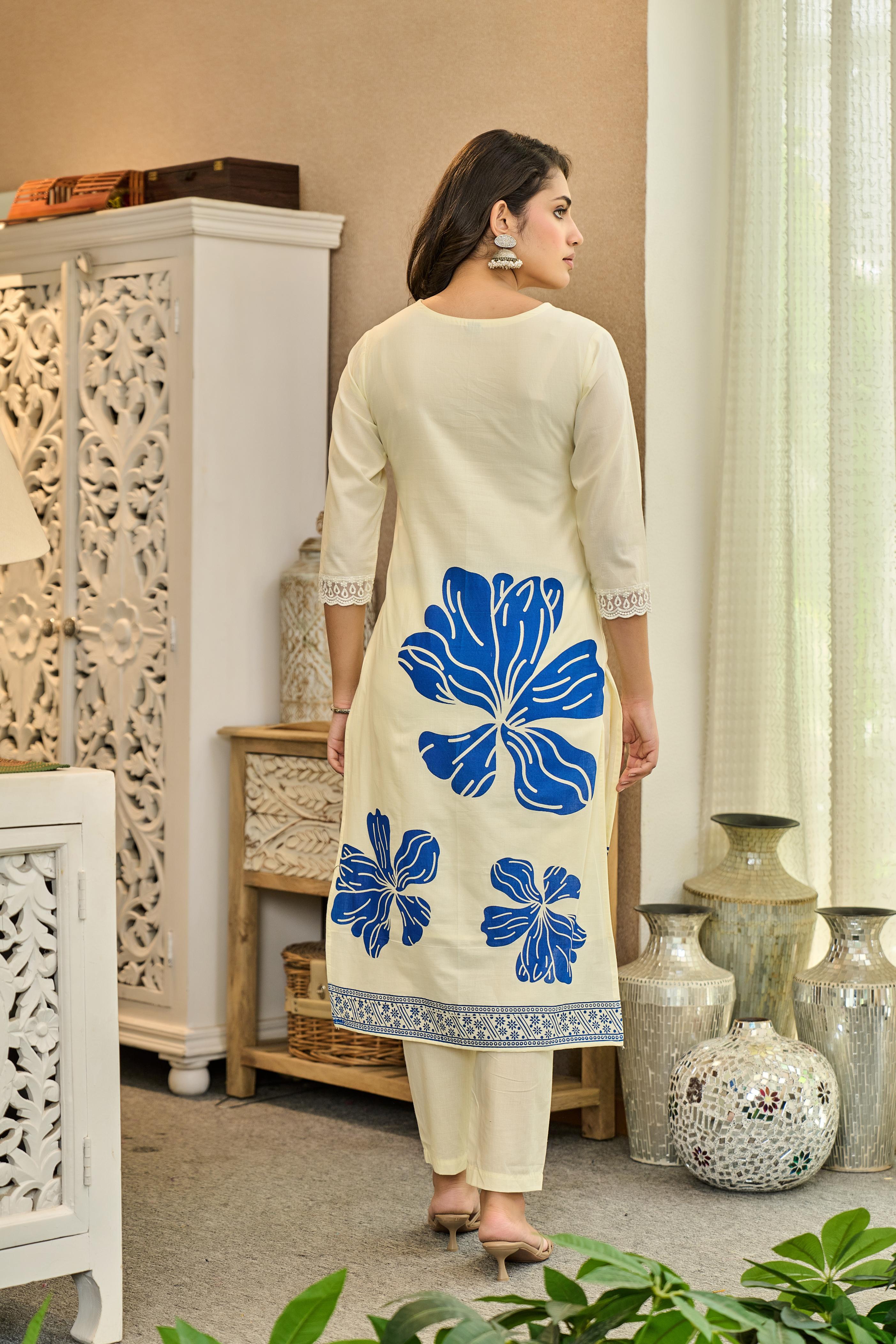 Azuralis 💙  -  Pure Cotton Kurta Set
