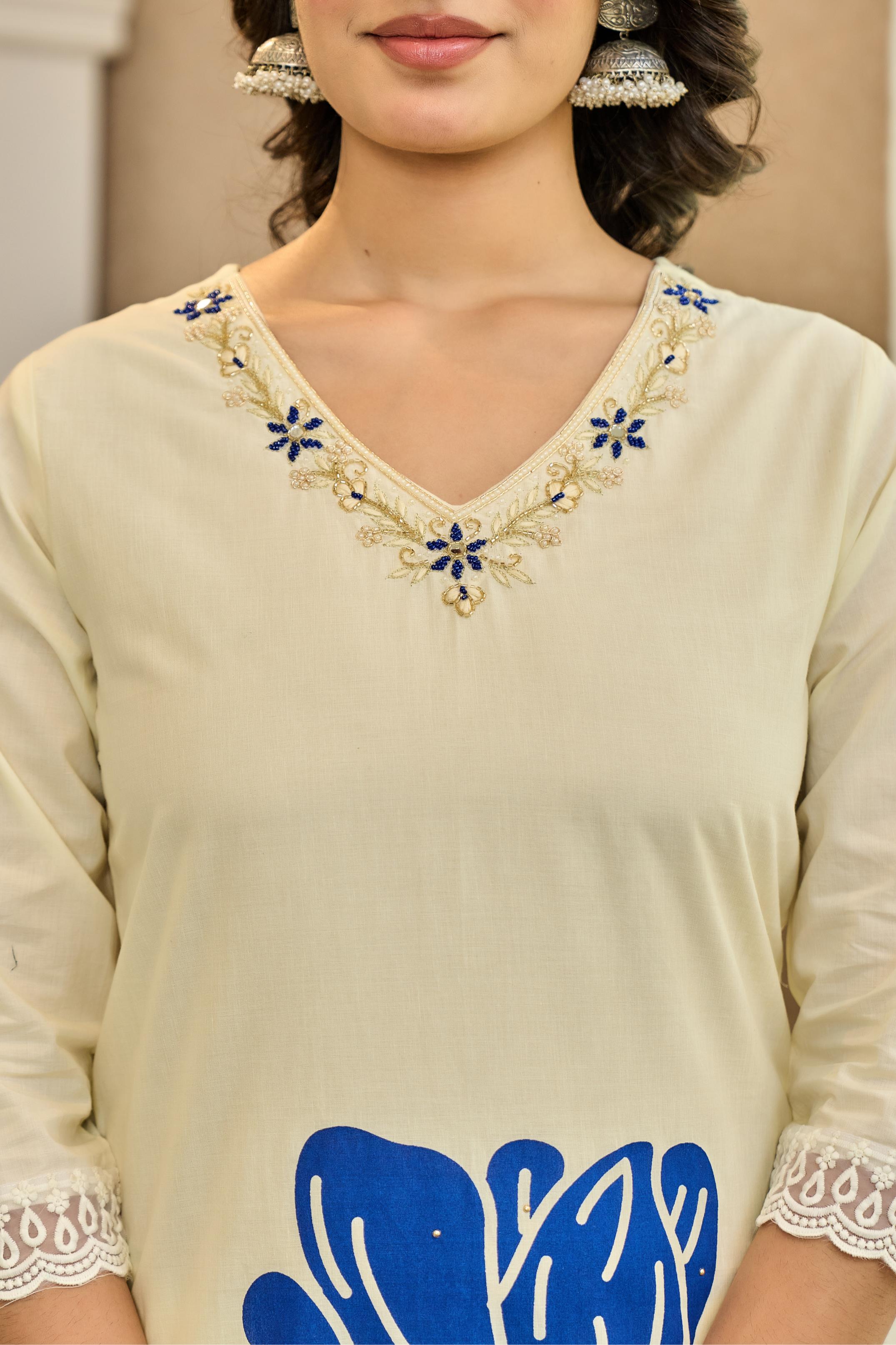 Azuralis 💙  -  Pure Cotton Kurta Set