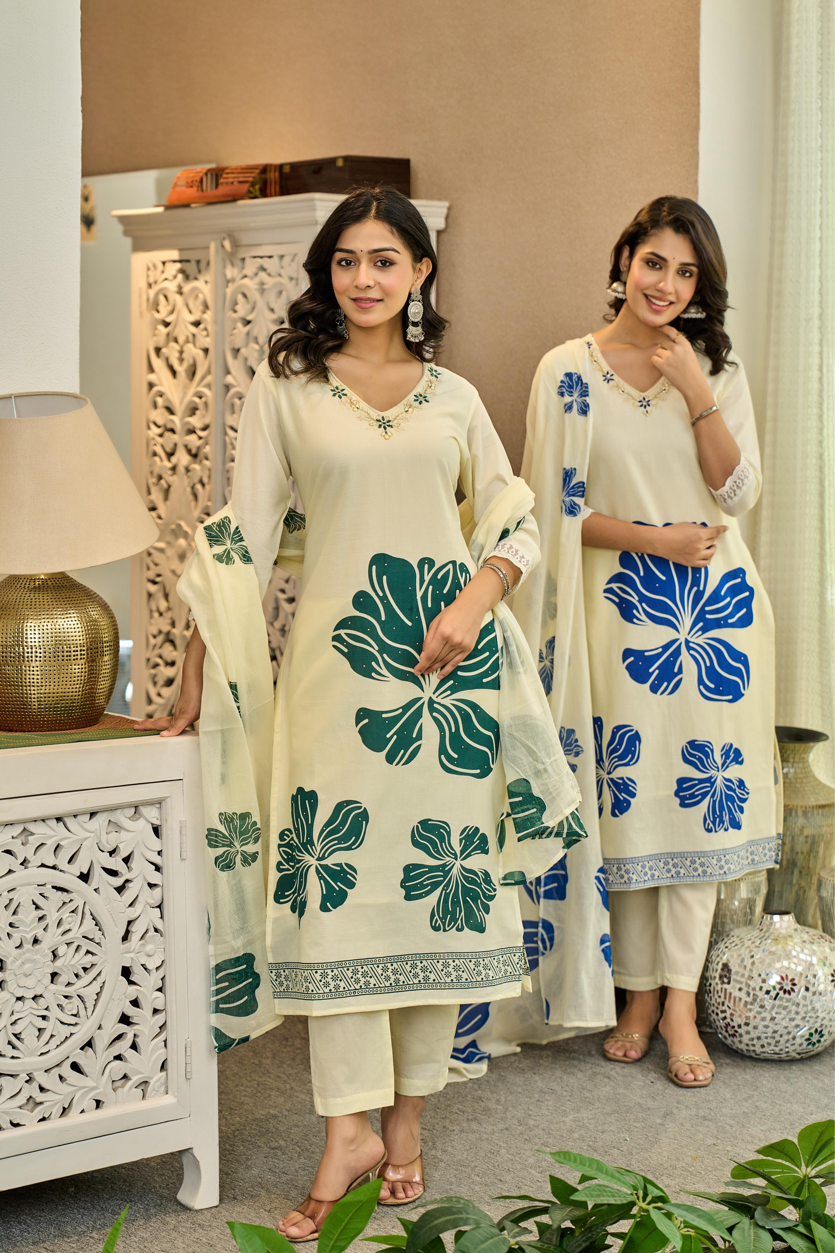 Azuralis 💙  -  Pure Cotton Kurta Set
