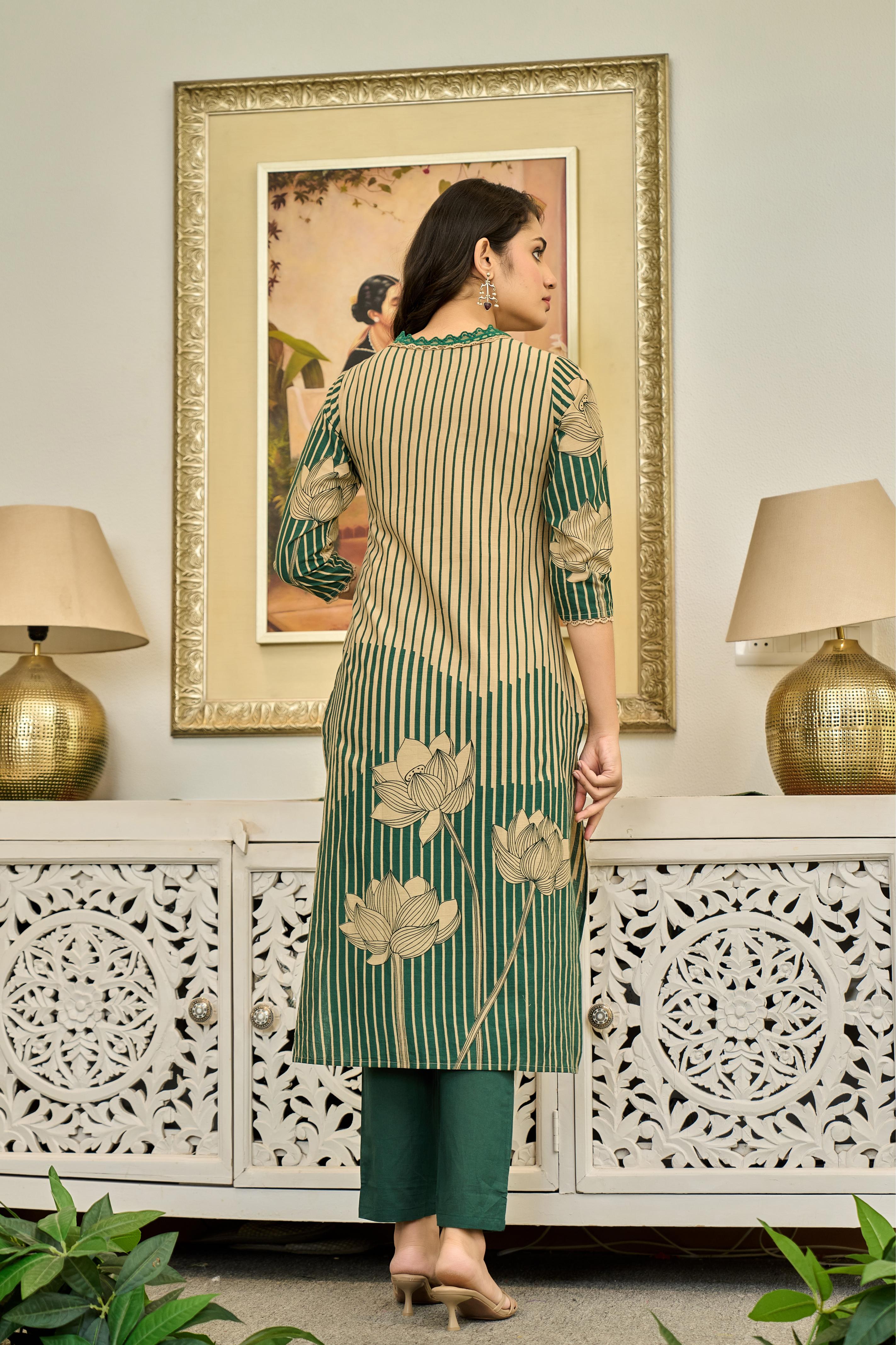 🍃 Lotus Grace – Premium Cotton Embroidery Set