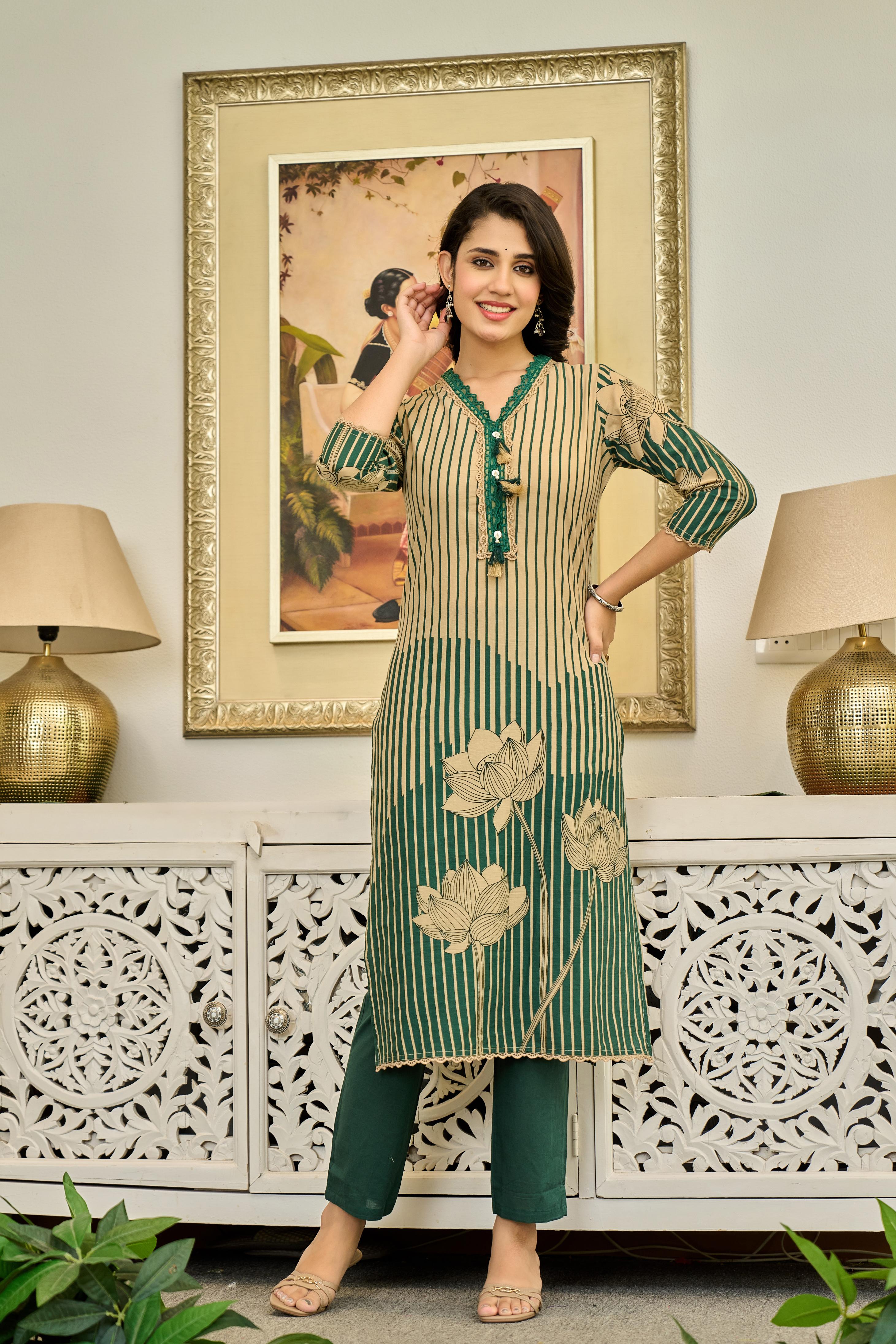 🍃 Lotus Grace – Premium Cotton Embroidery Set