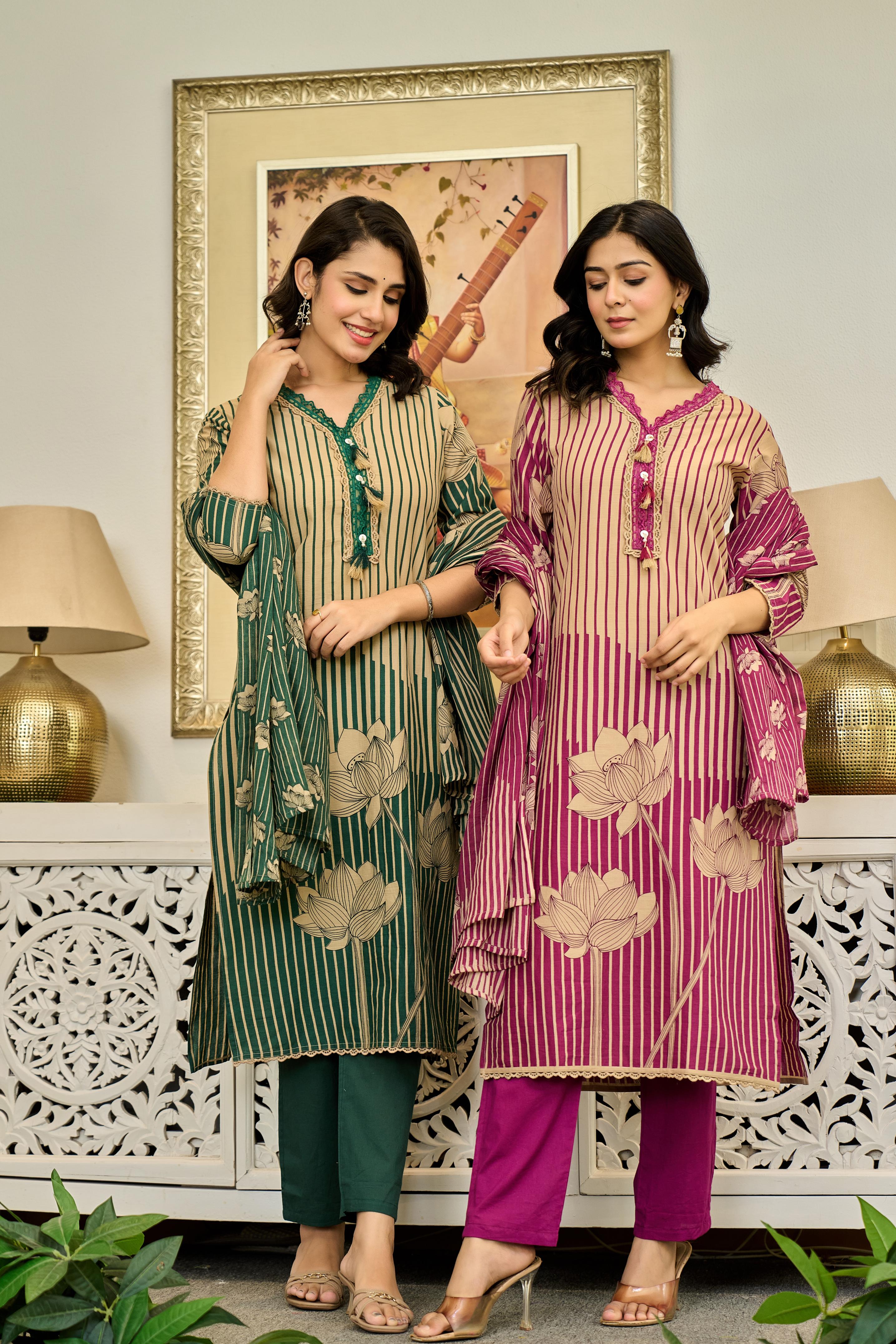 🌸 Lotus Bloom – Premium Cotton Suit Set