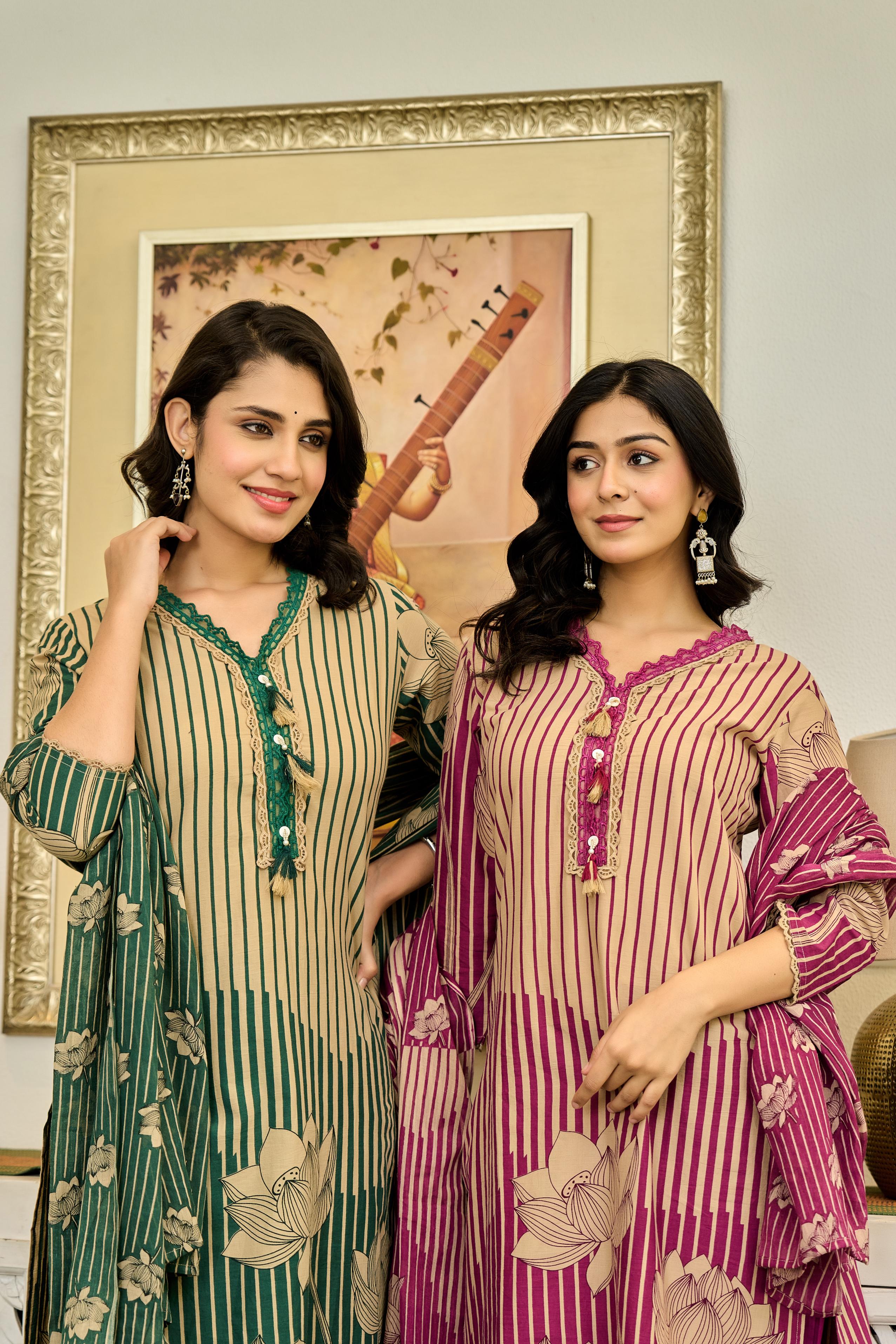 🌸 Lotus Bloom – Premium Cotton Suit Set
