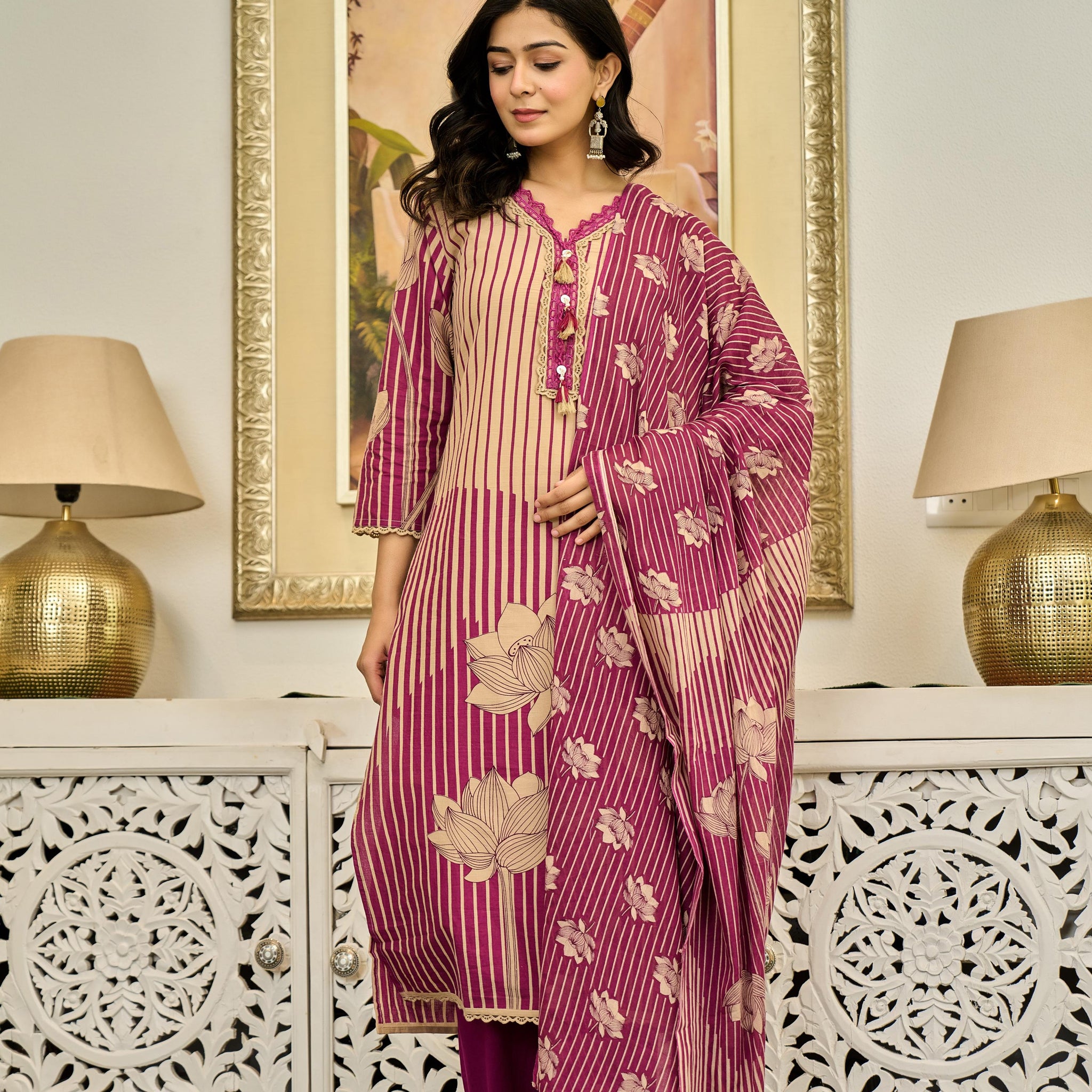 🌸 Lotus Bloom – Premium Cotton Suit Set