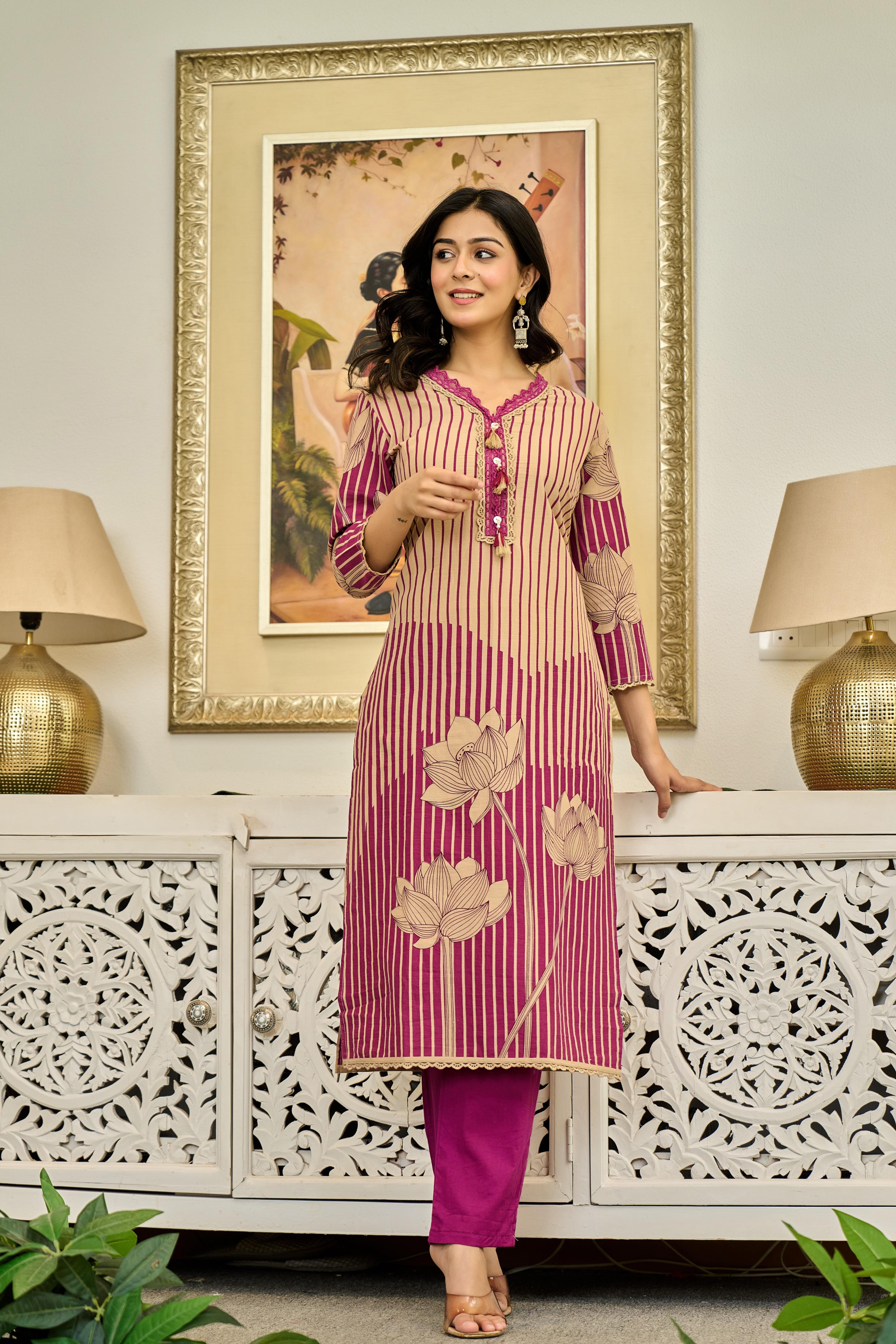 🌸 Lotus Bloom – Premium Cotton Suit Set
