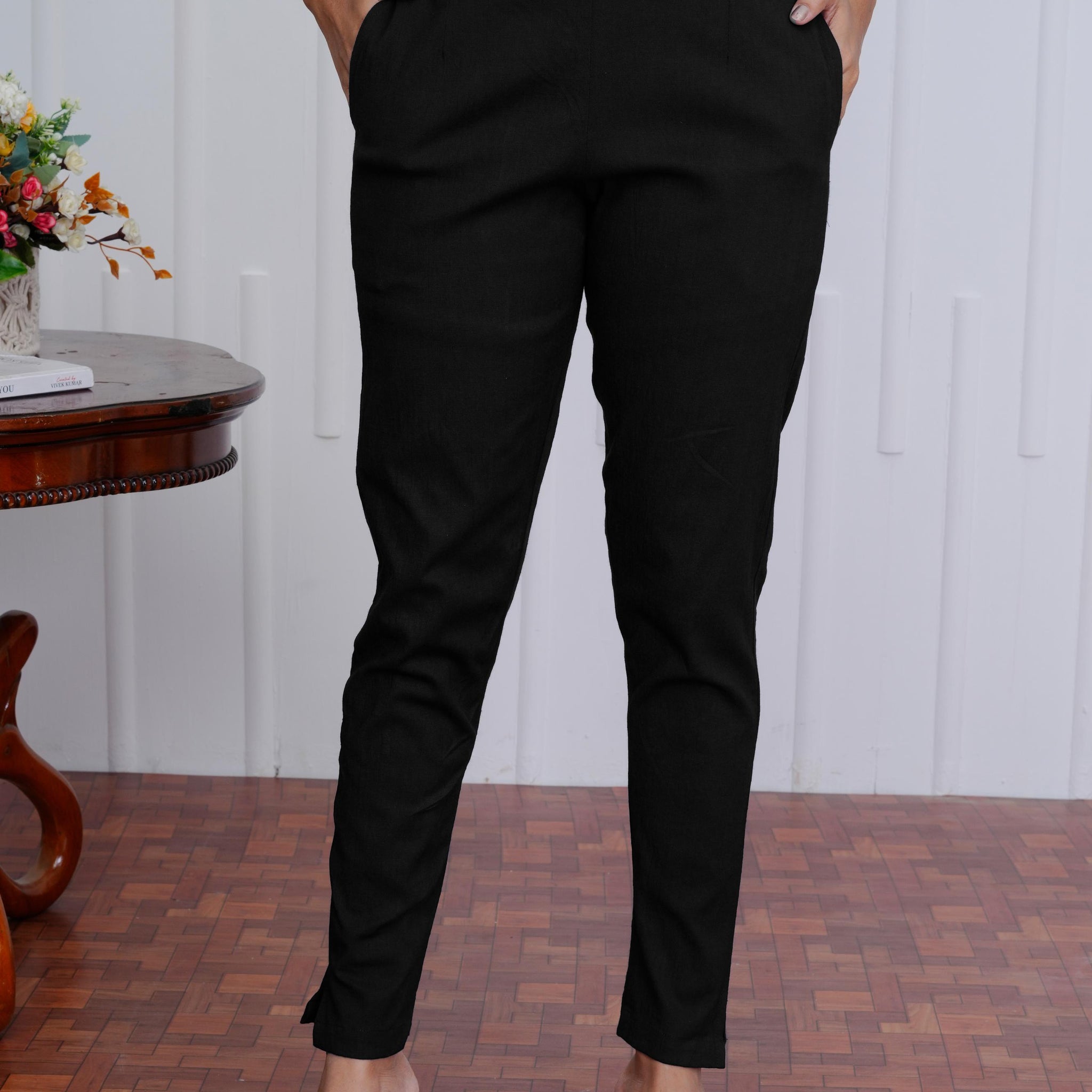 Women’s Slim Fit Black Trousers | Office Wear & Casual Pants
