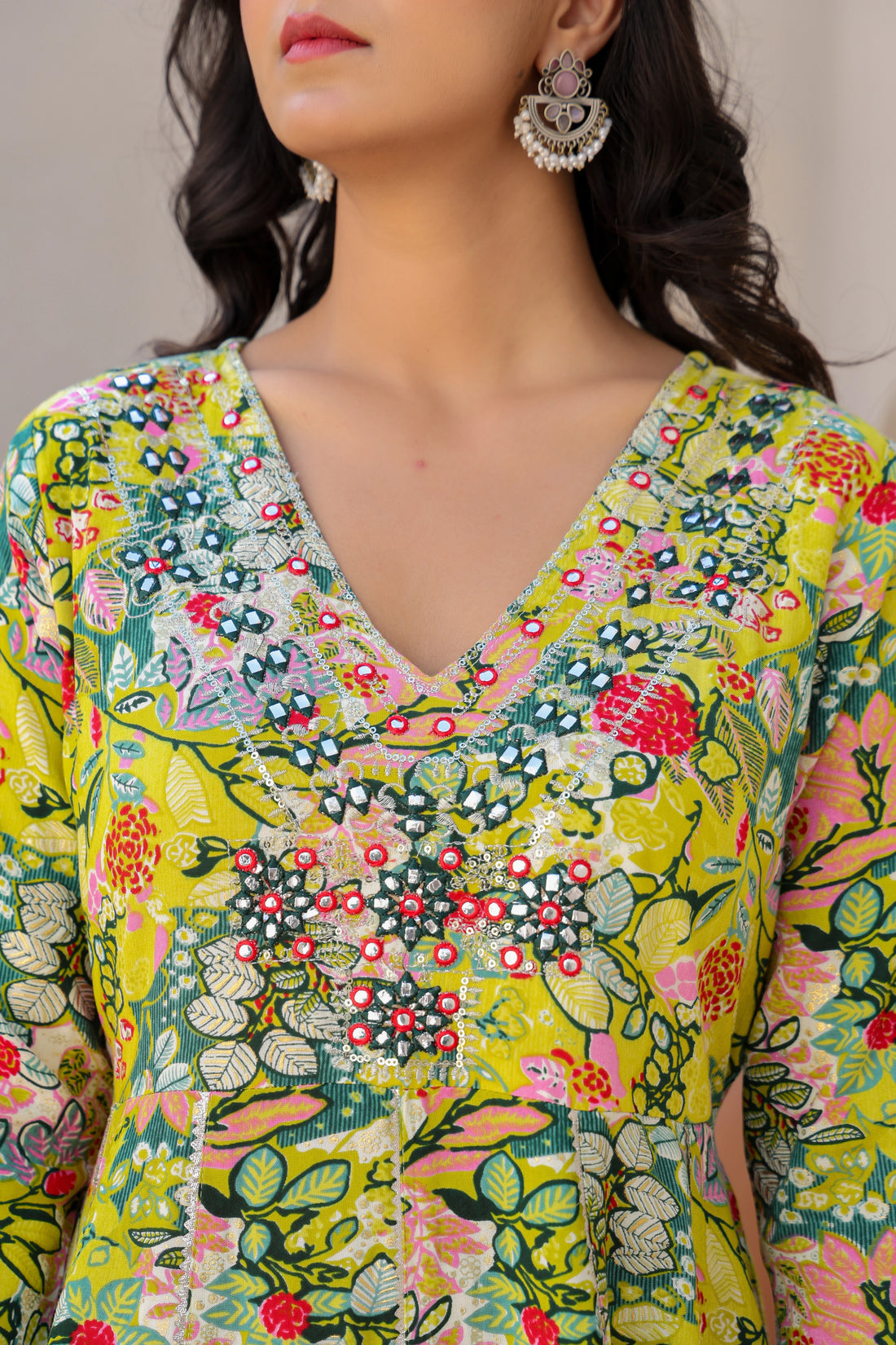 Yellow Multicolour Kurta Set with Dupatta