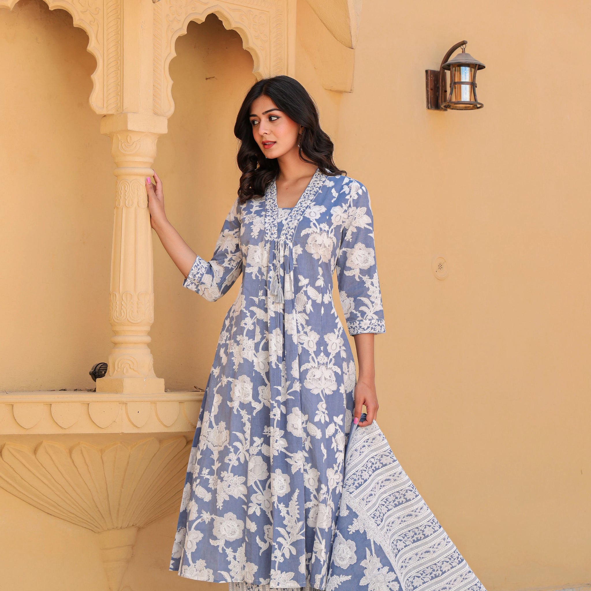 Blue Grace Anarkali Kurti Set