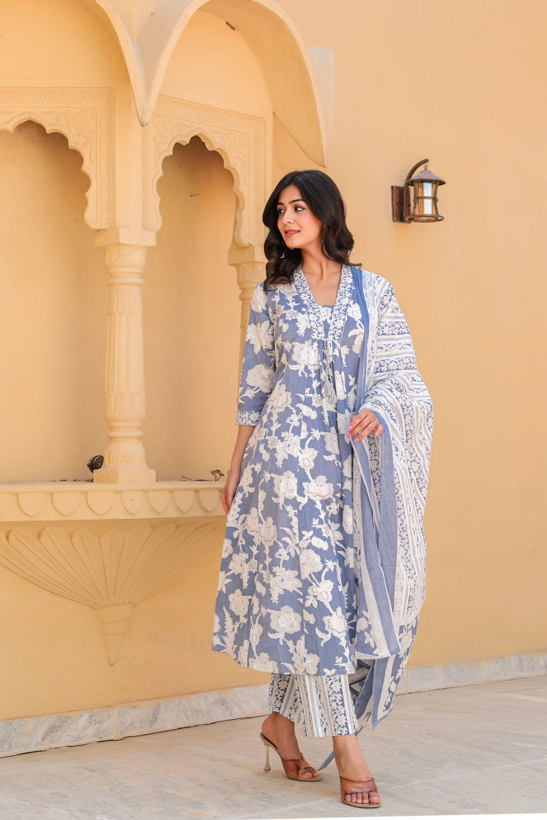 Blue Grace Anarkali Kurti Set