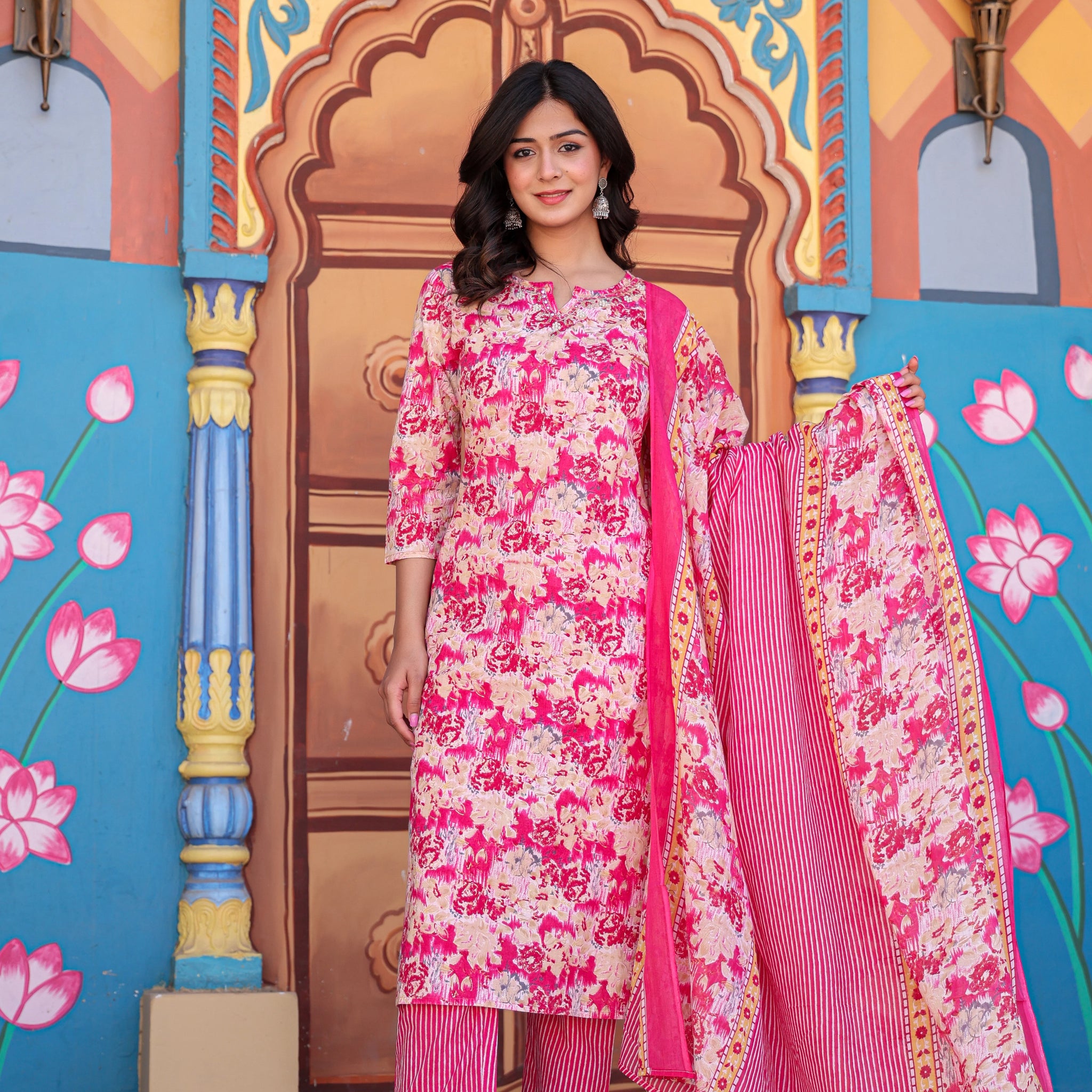 Gulabi Bloom Cotton Set