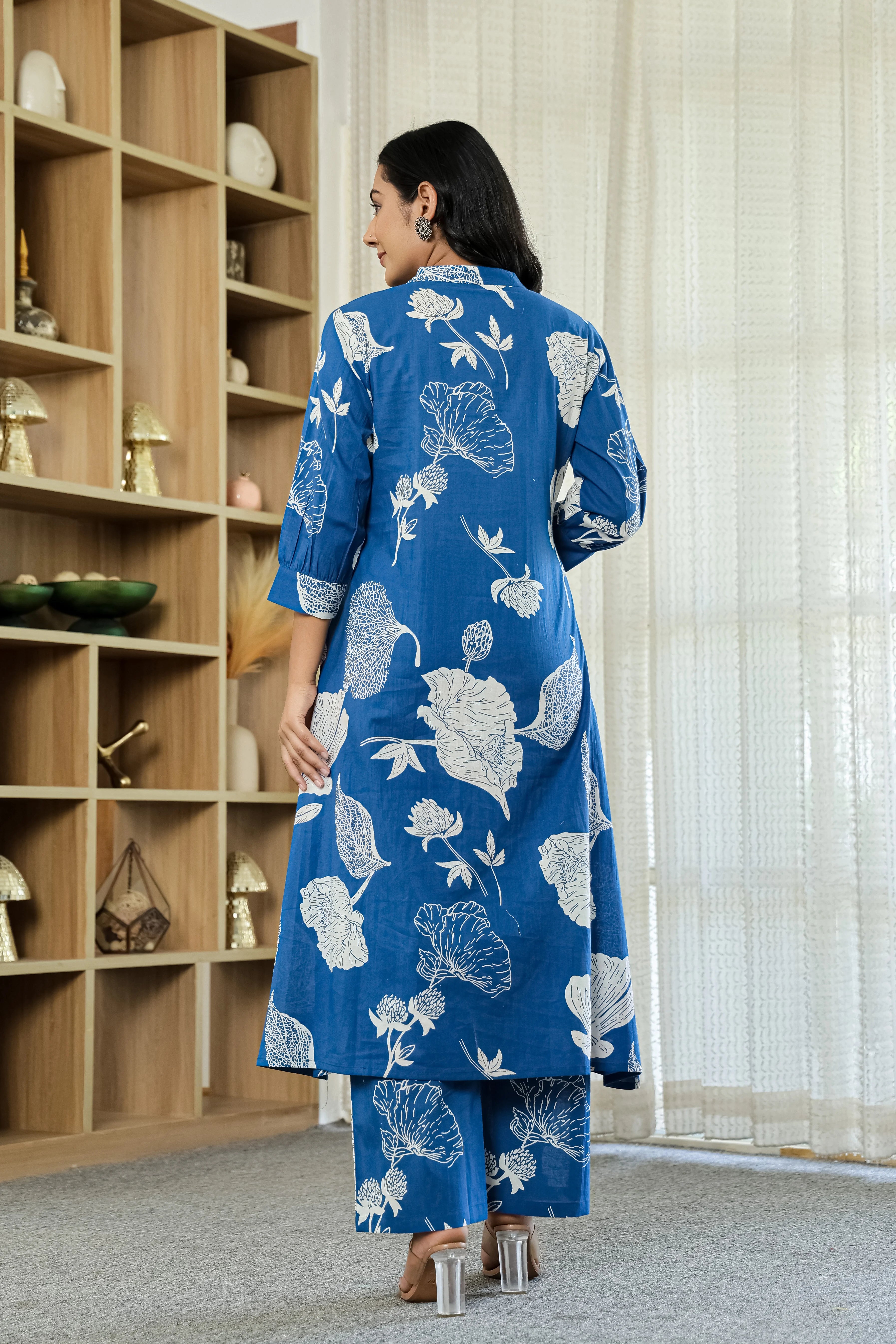 Blue Floral Pure Cotton CO-Ord Set