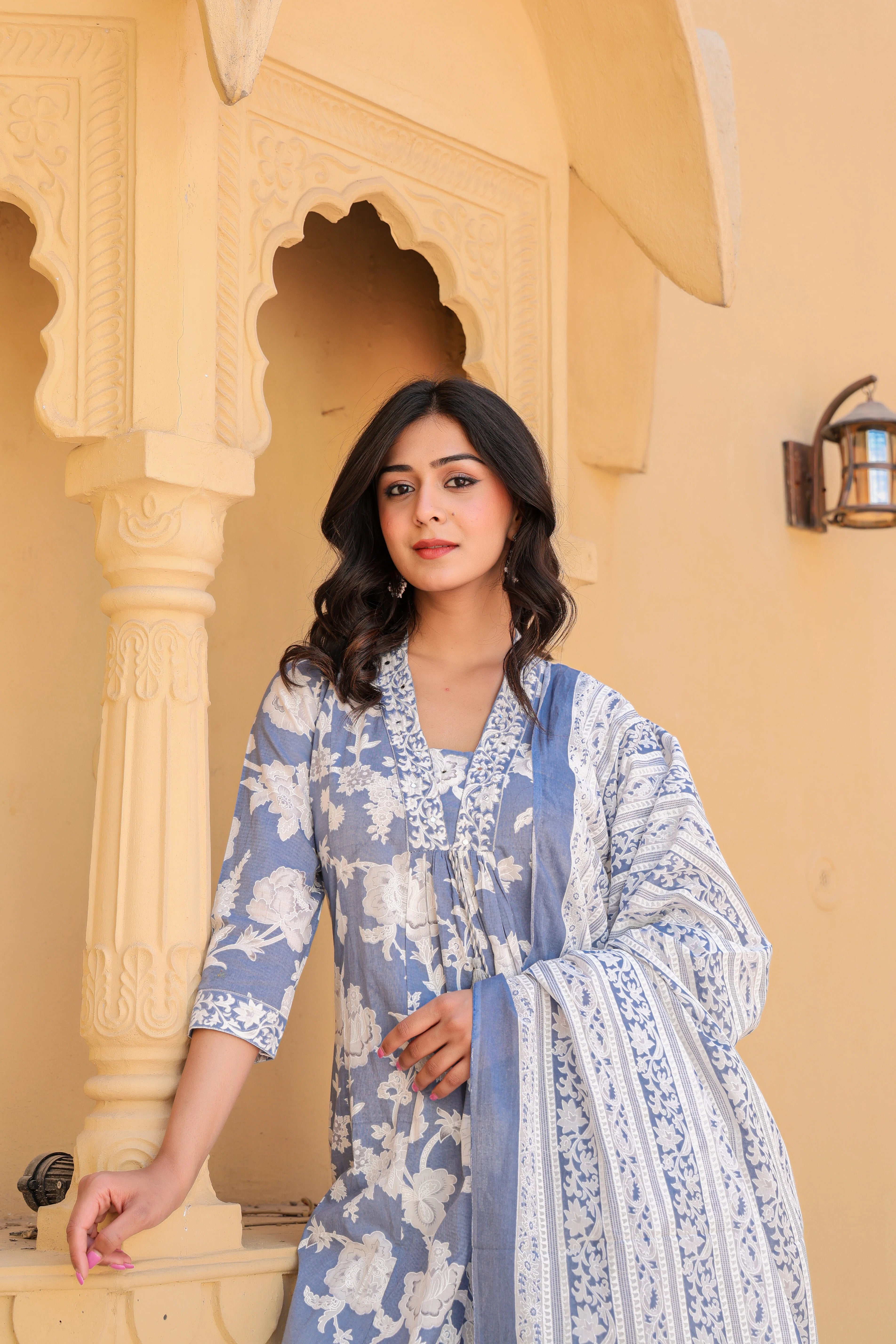 Blue Grace Anarkali Kurti Set