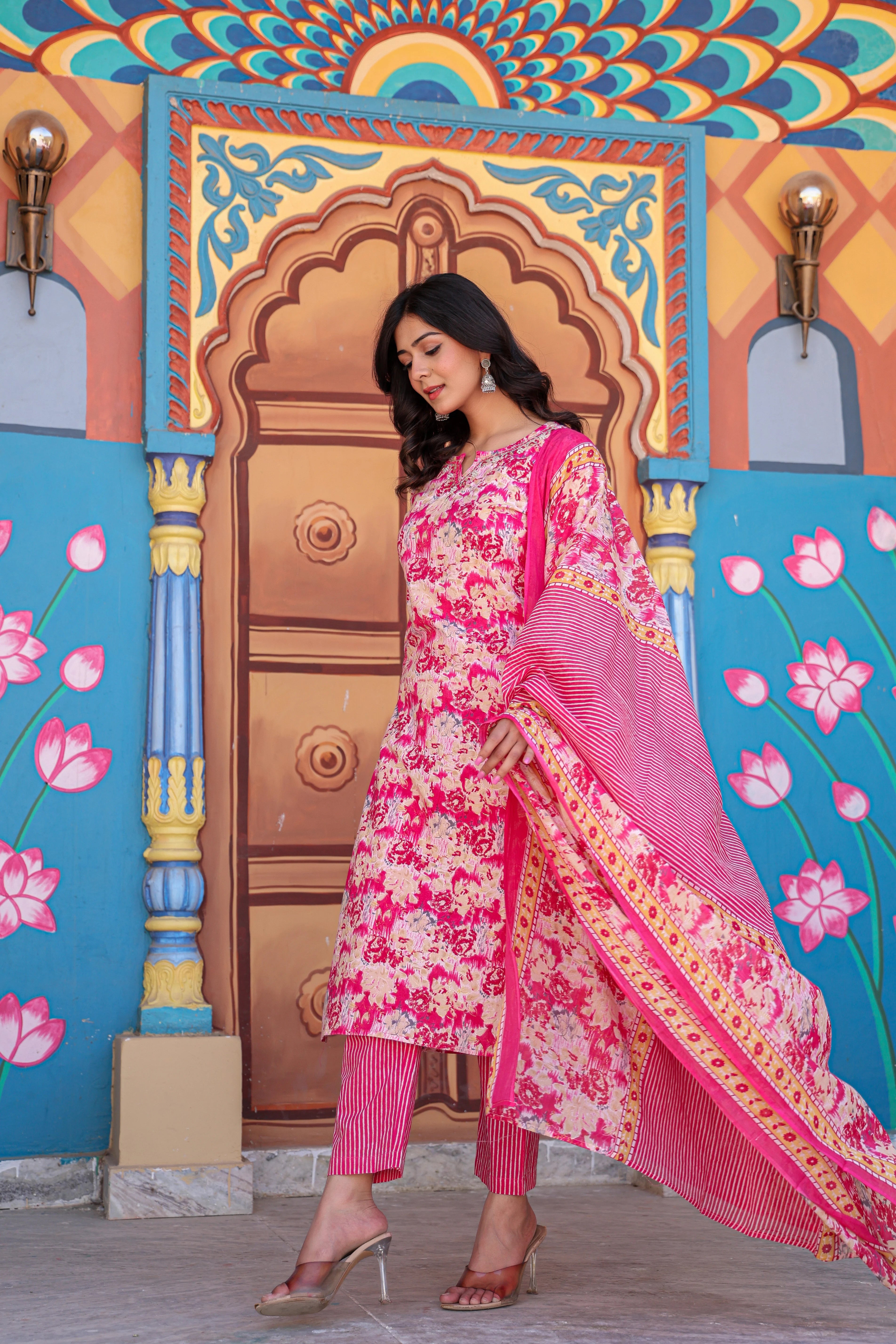 Gulabi Bloom Cotton Set