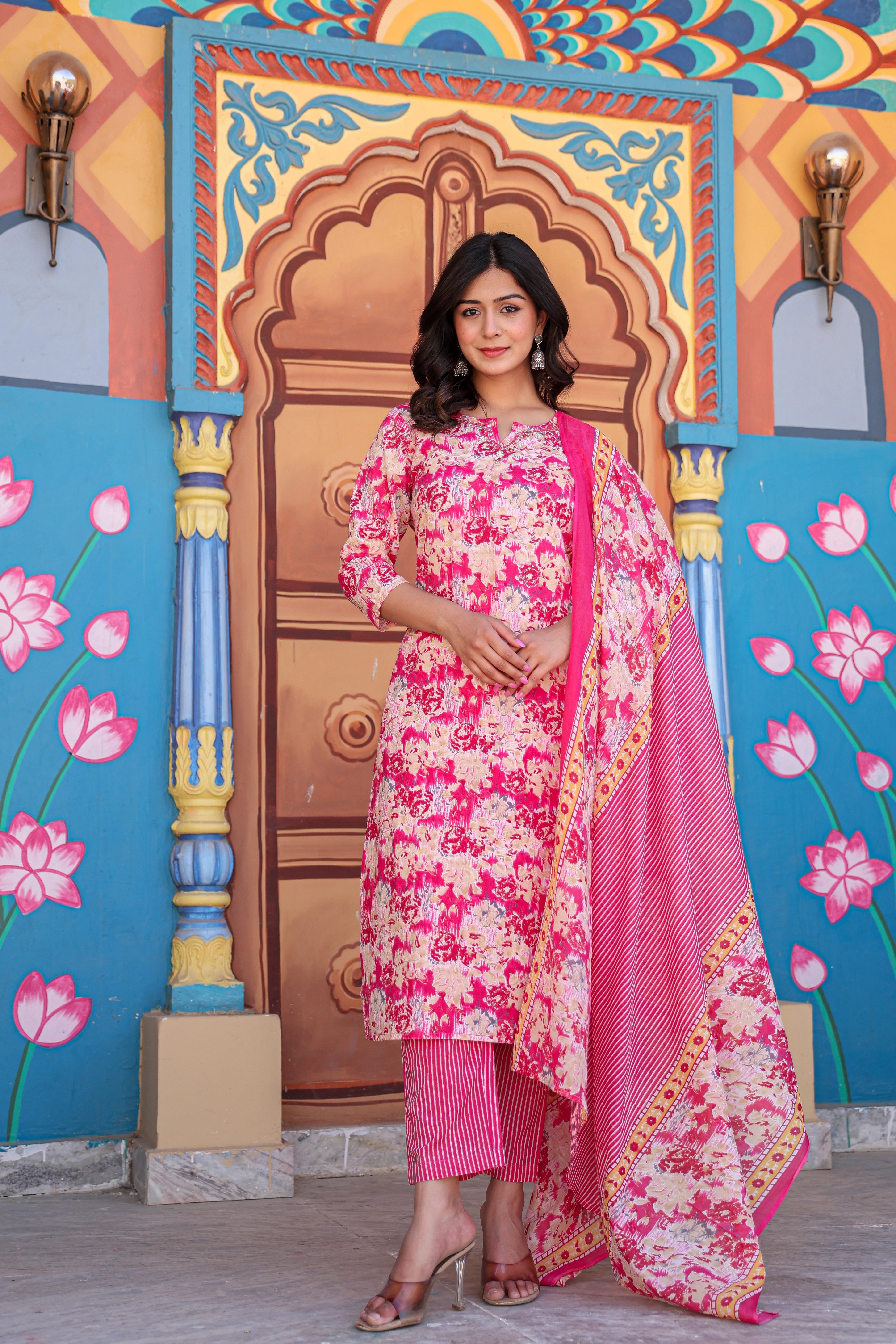 Gulabi Bloom Cotton Set