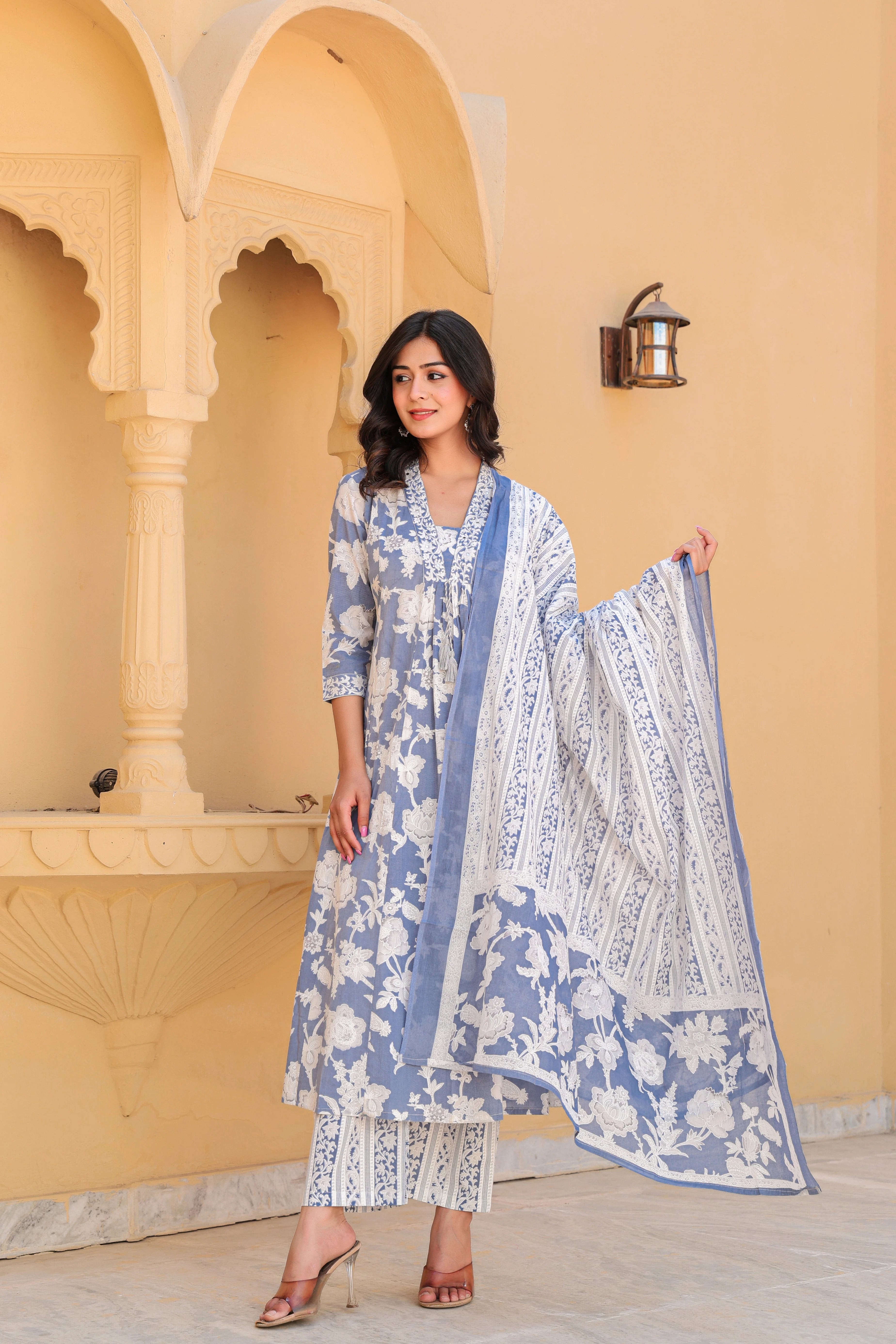 Blue Grace Anarkali Kurti Set