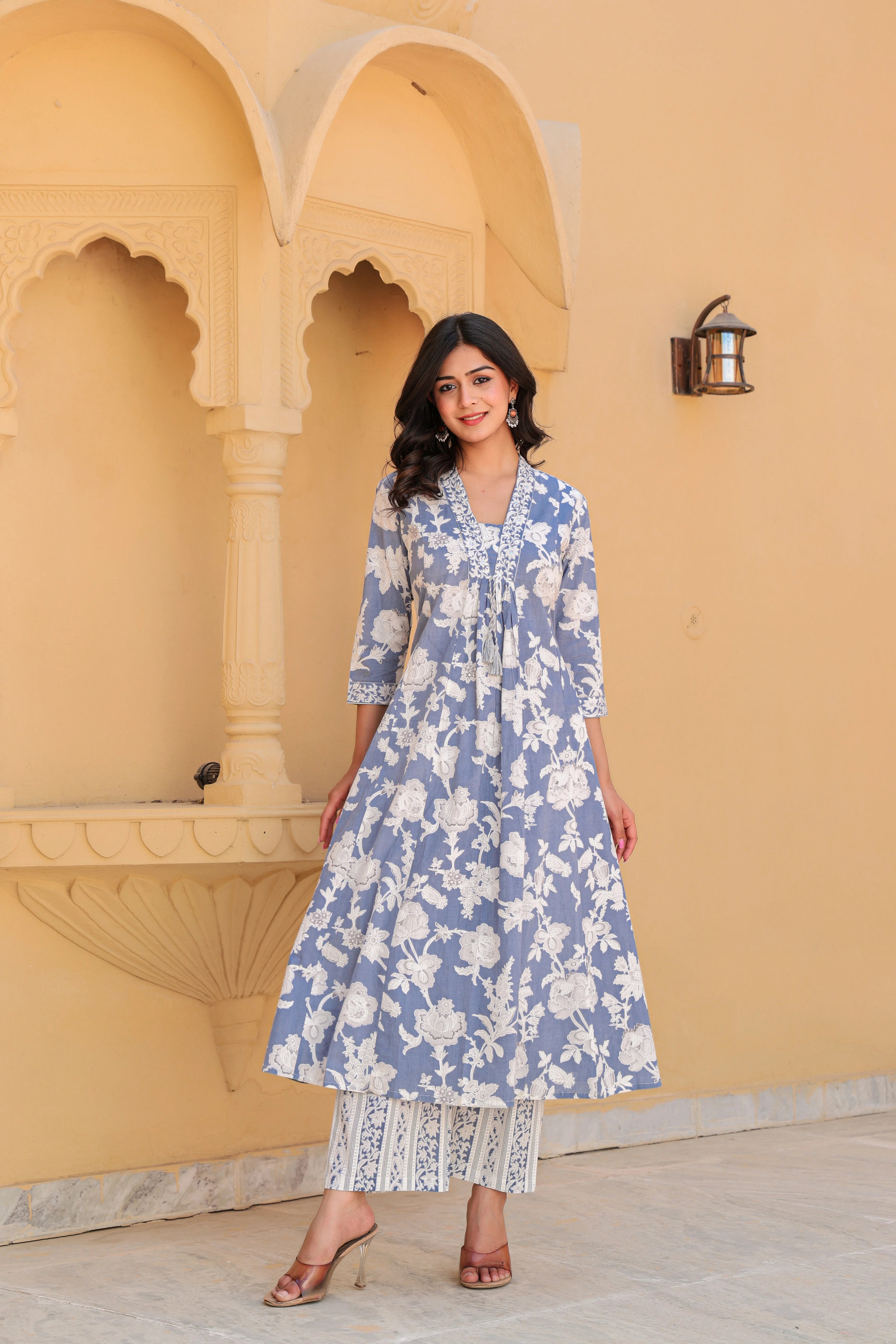 Blue Grace Anarkali Kurti Set