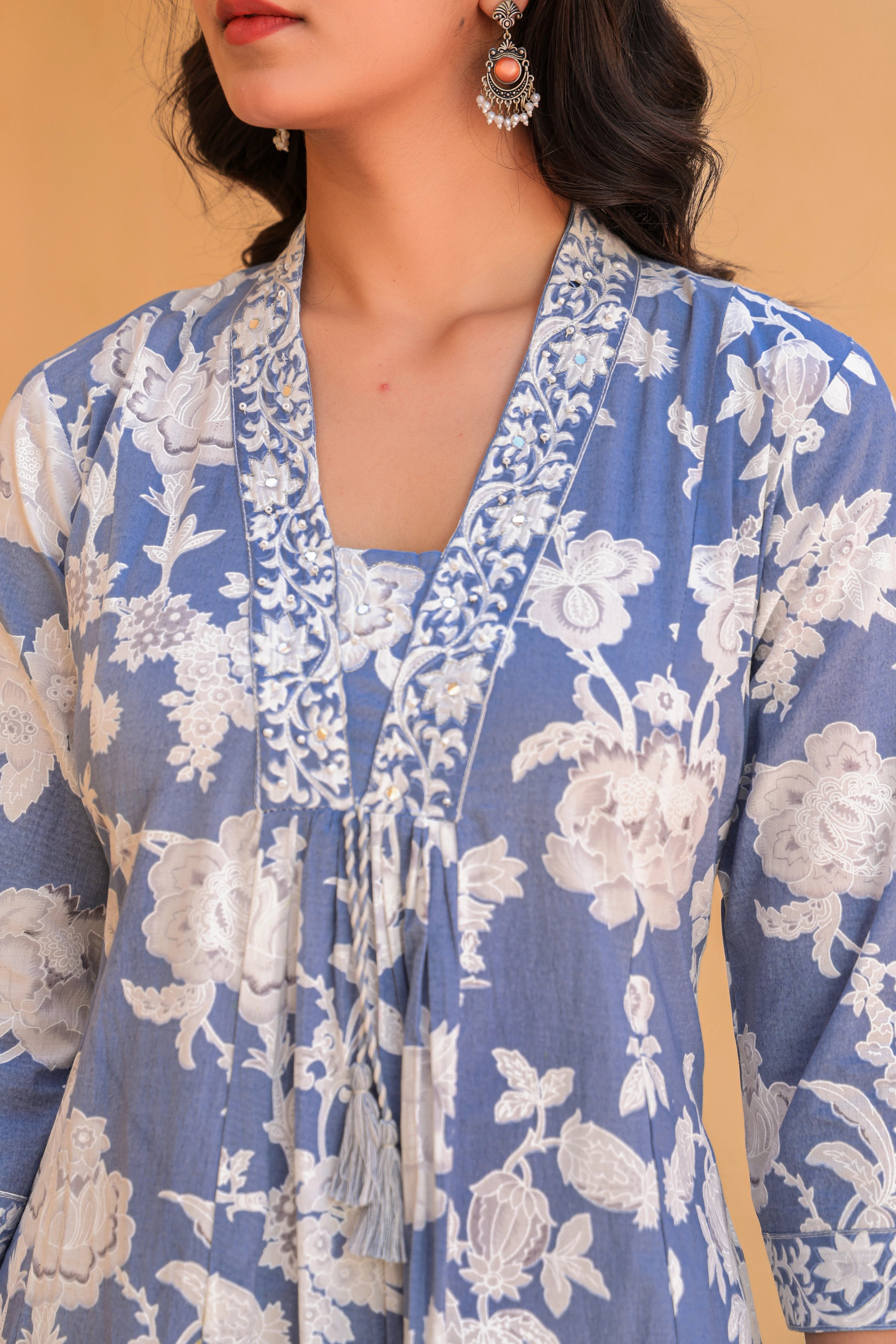 Blue Grace Anarkali Kurti Set