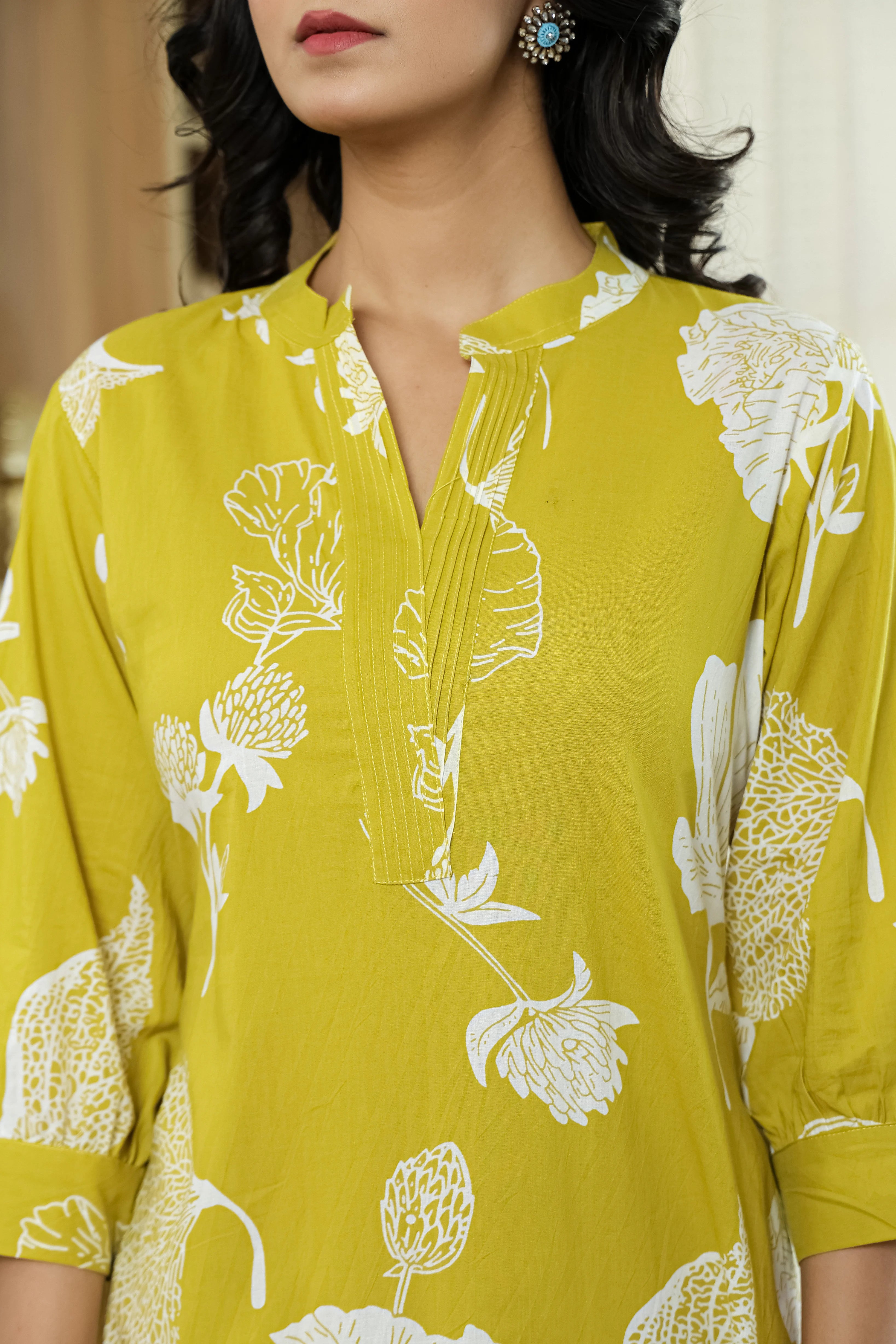 Yellow Floral Pure Cotton CO-Ord Set