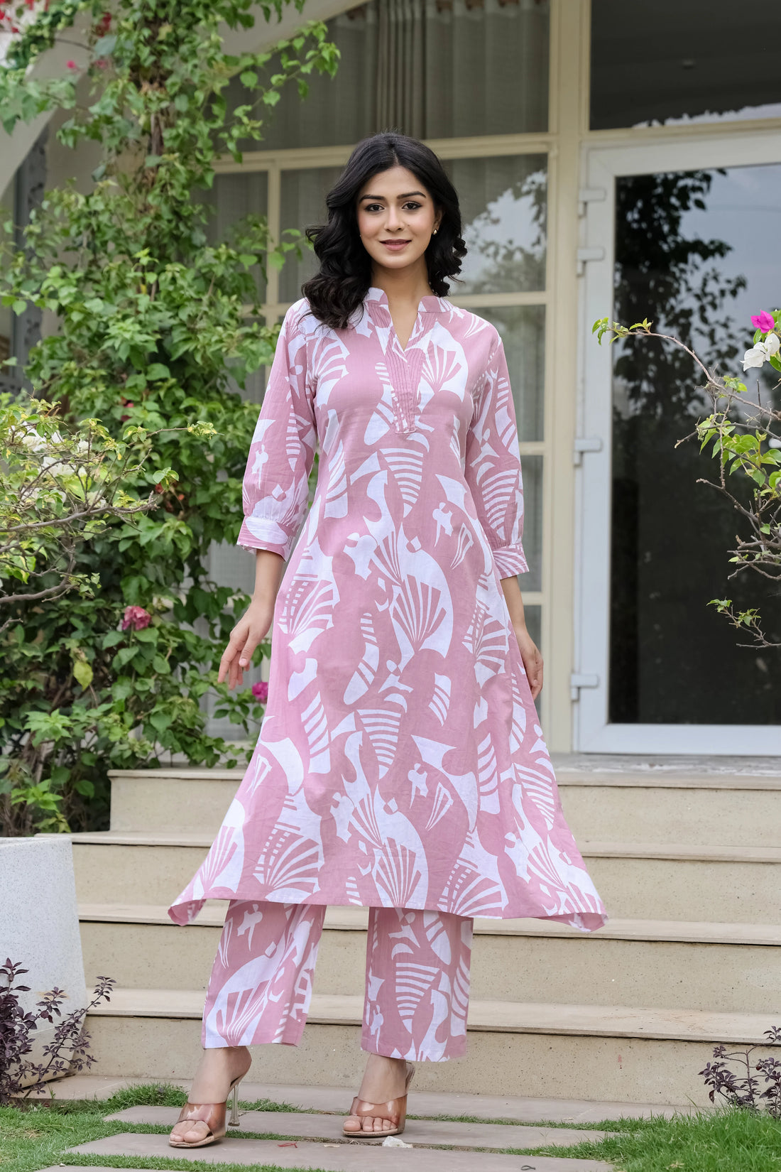 Blush Pink Abstract Print Co-ord Set
